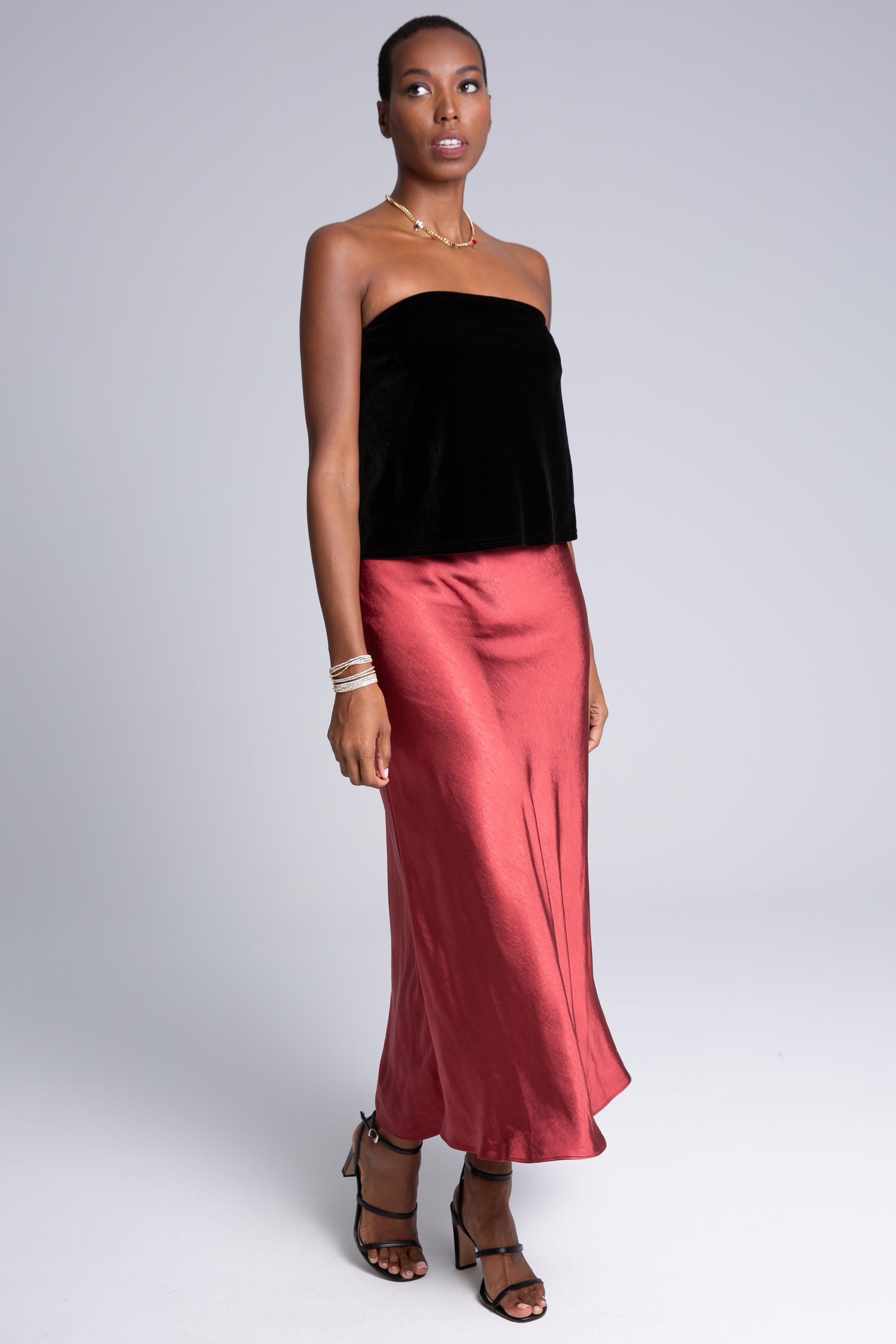 Sophie Bias Cut Midi Skirt