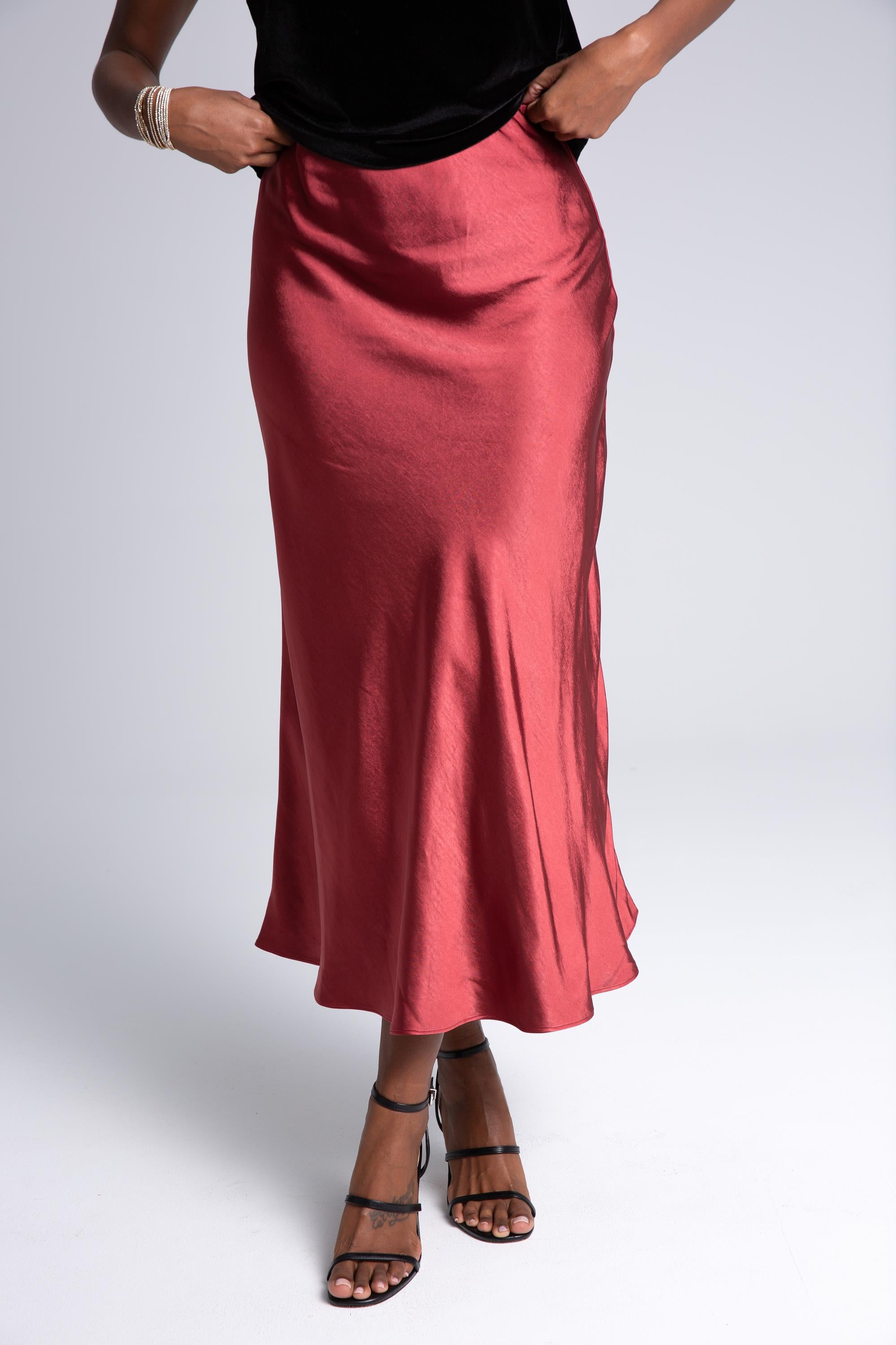 Sophie Bias Cut Midi Skirt