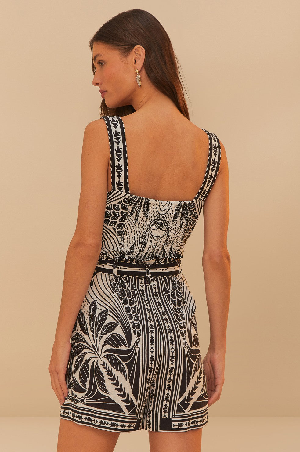 Monochrome Elegance Scarf Off-White Romper