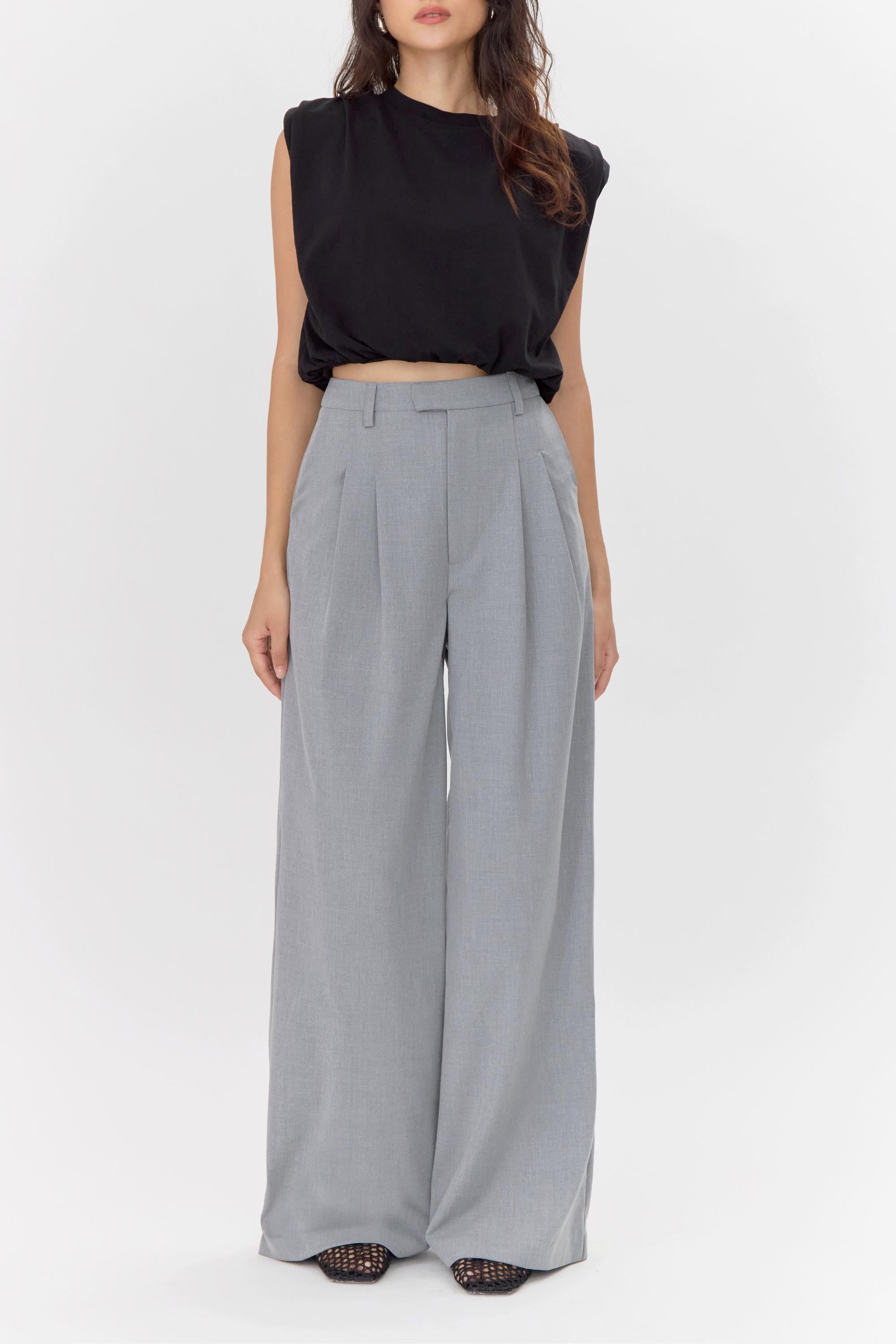 Alisa Padded Shoulder Jersey Bubble Top