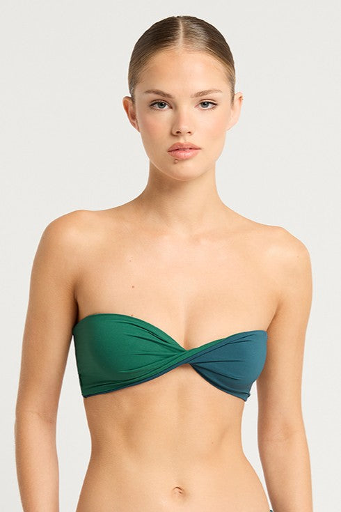 Petrol Blue / Forest Ida Tie Back Bandeau