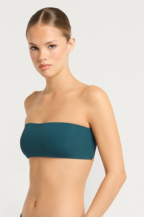 Petrol Blue / Forest Ida Tie Back Bandeau