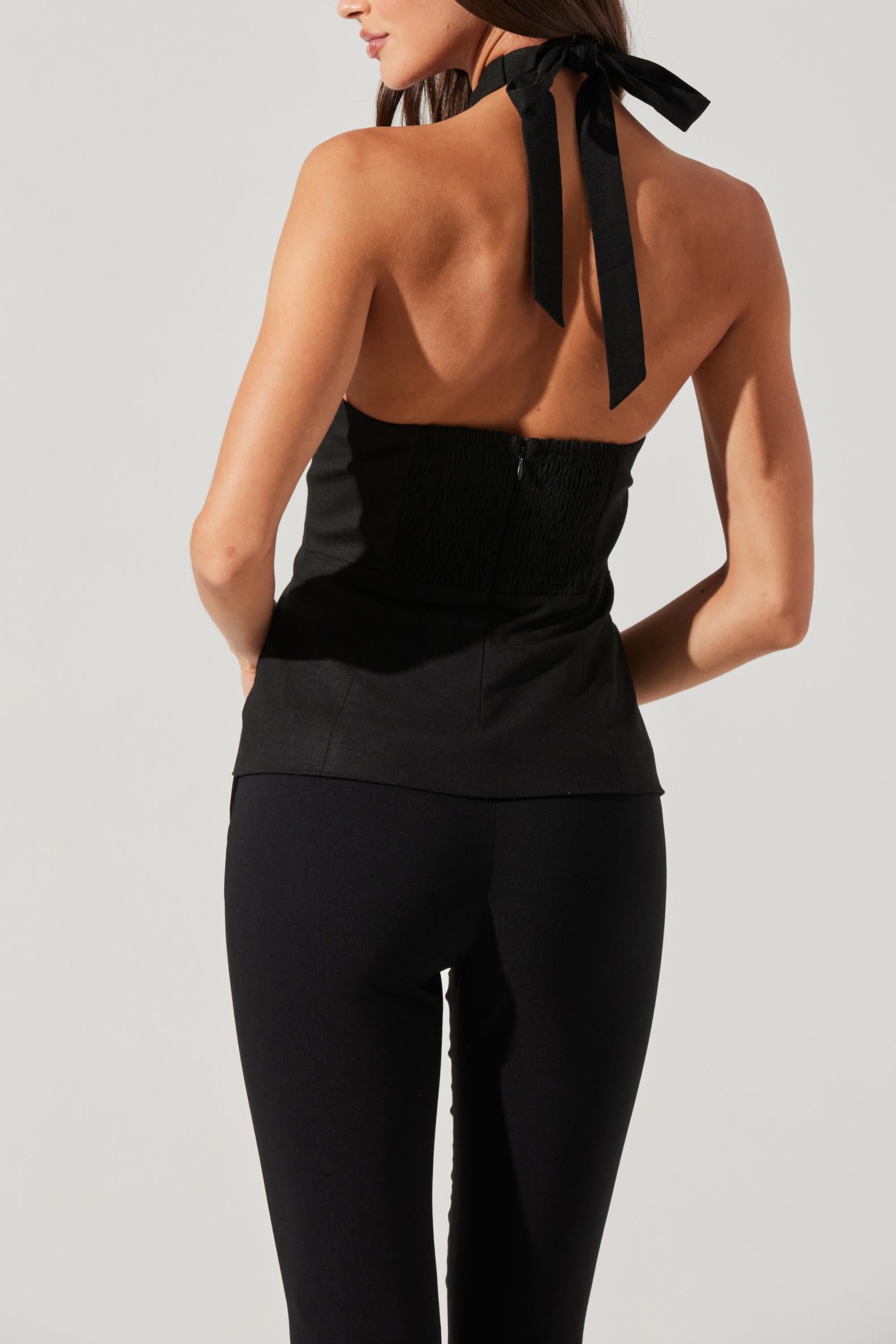 トップス H beauty&youth TORO SHORT VEST GURKHA PT Yartiza Halter Vest Black – South Moon Under