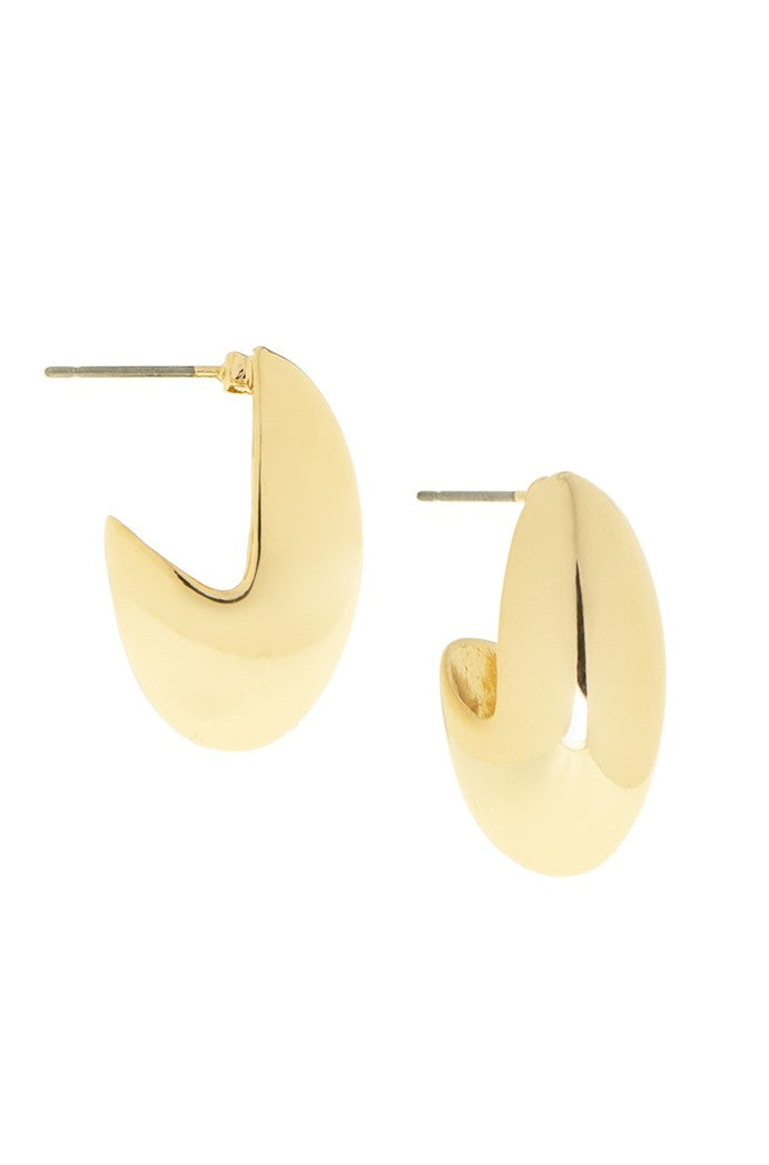 Medium Hollow Elongated Post Earring
