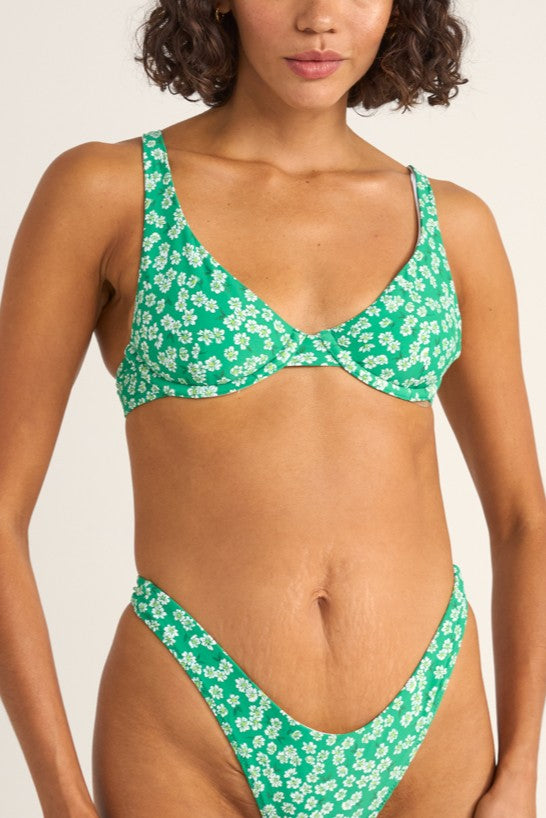 Evergreen Floral Underwire Top
