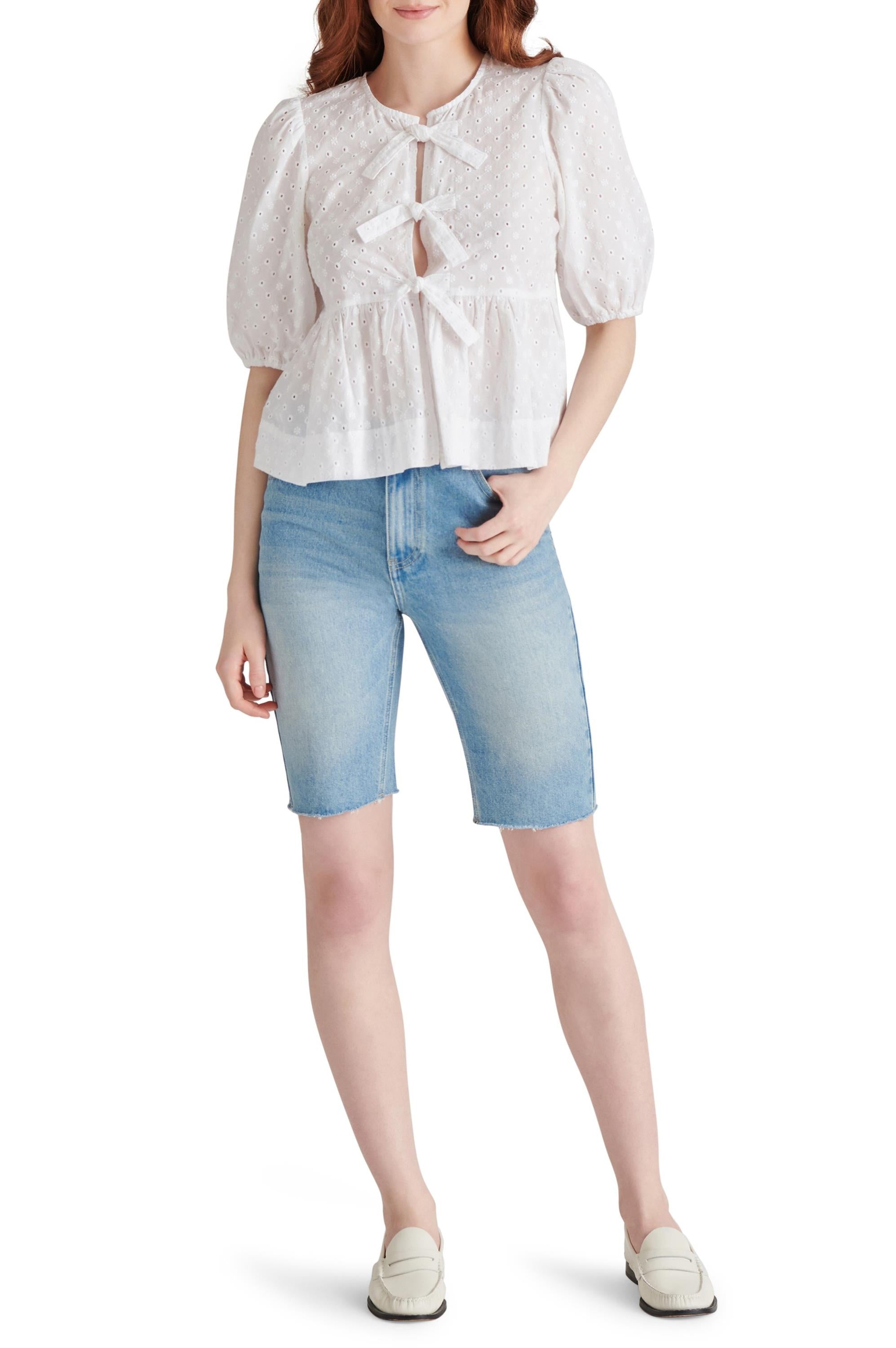 Paula Top Puff Sleeve Tie Front