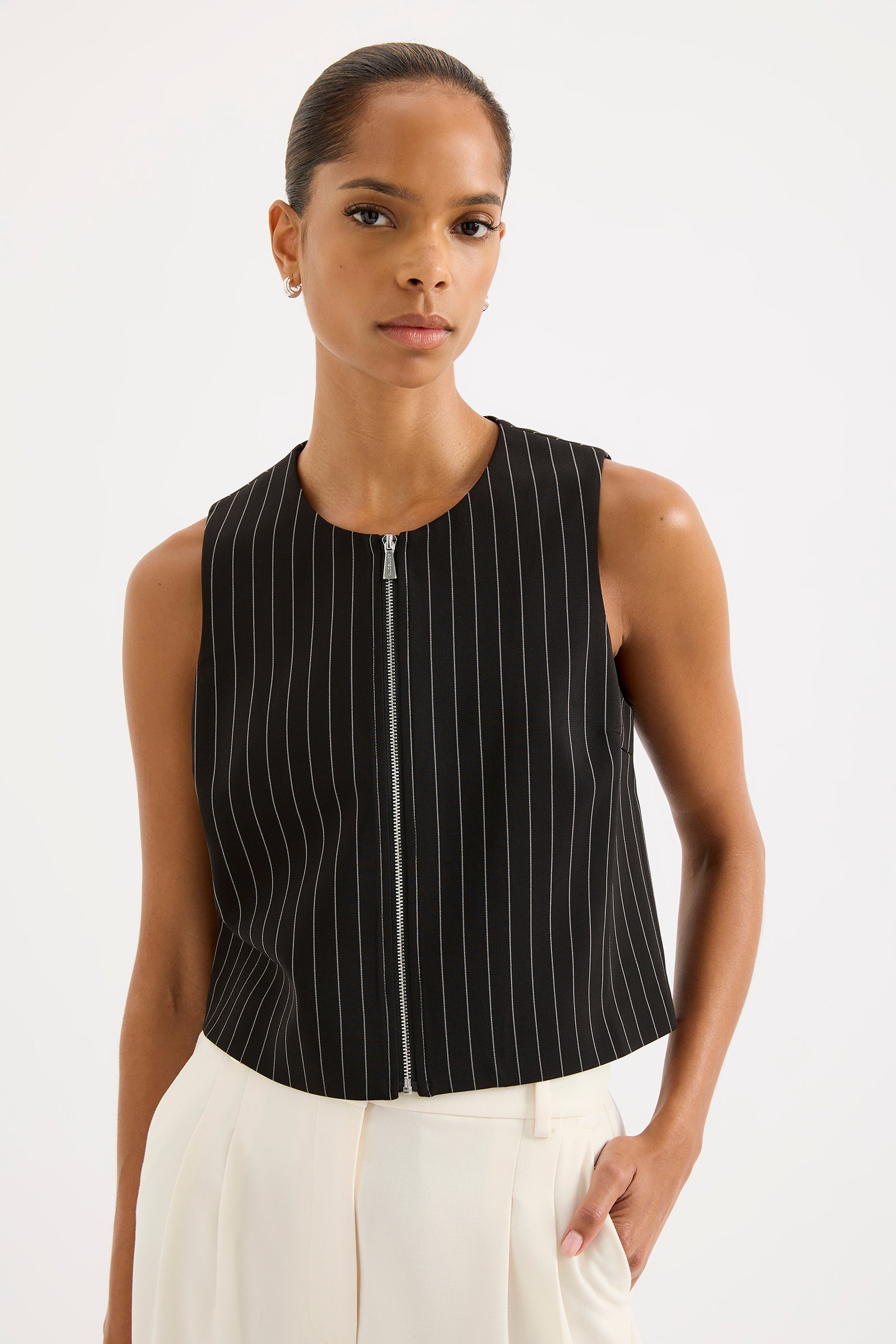 Maeve Pinstripe Vest