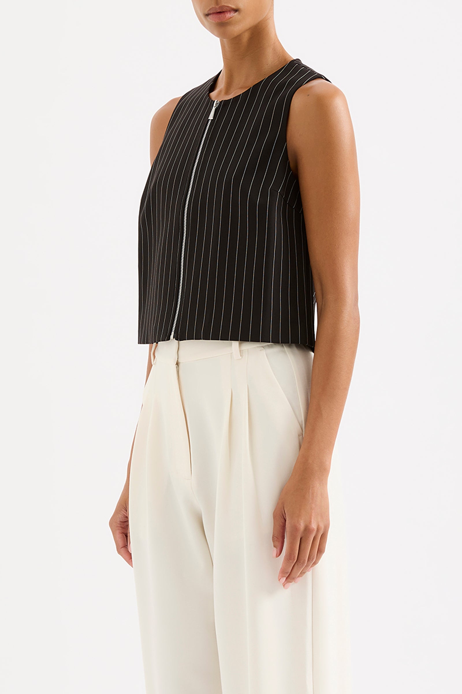 Maeve Pinstripe Vest