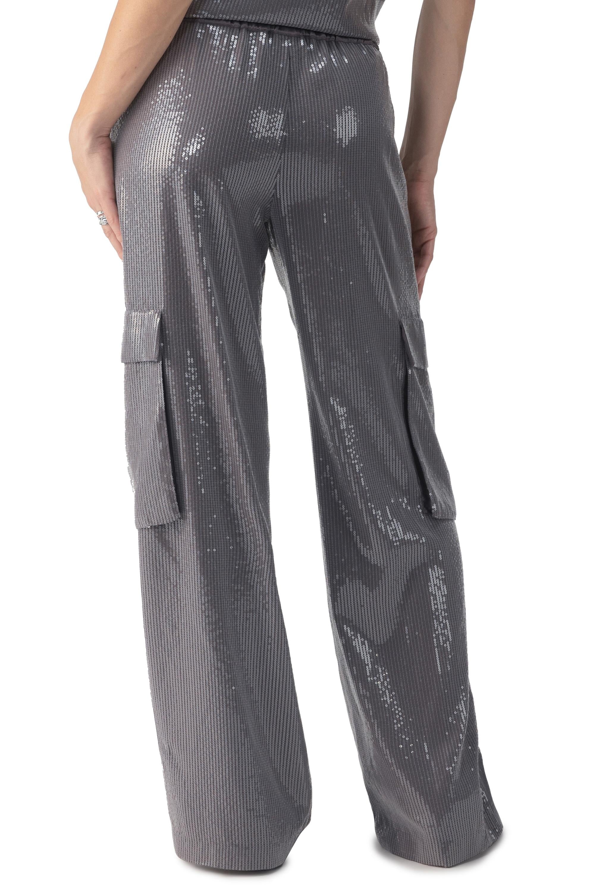 Pull On Sequin Cargo Pant