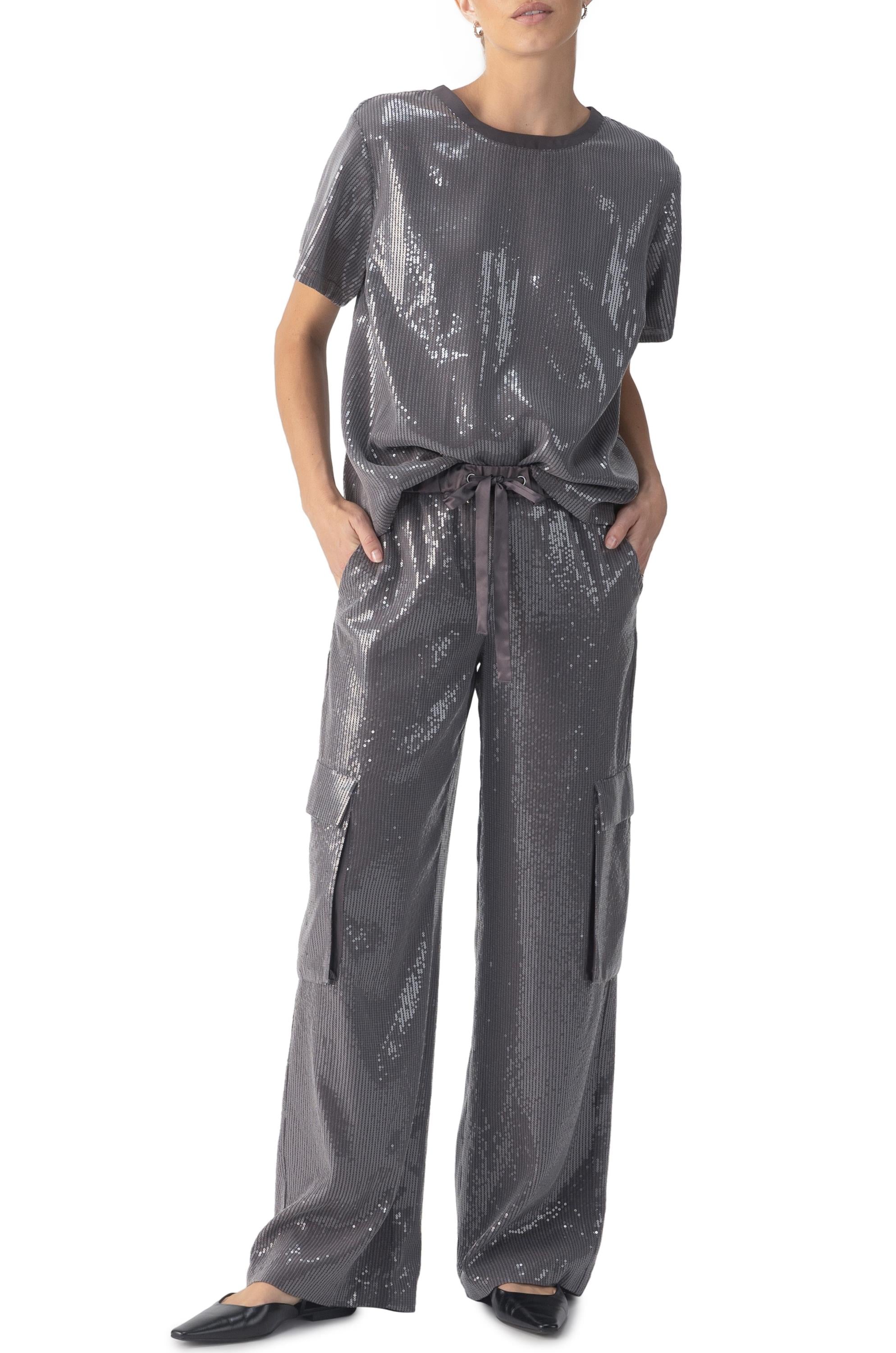 Pull On Sequin Cargo Pant