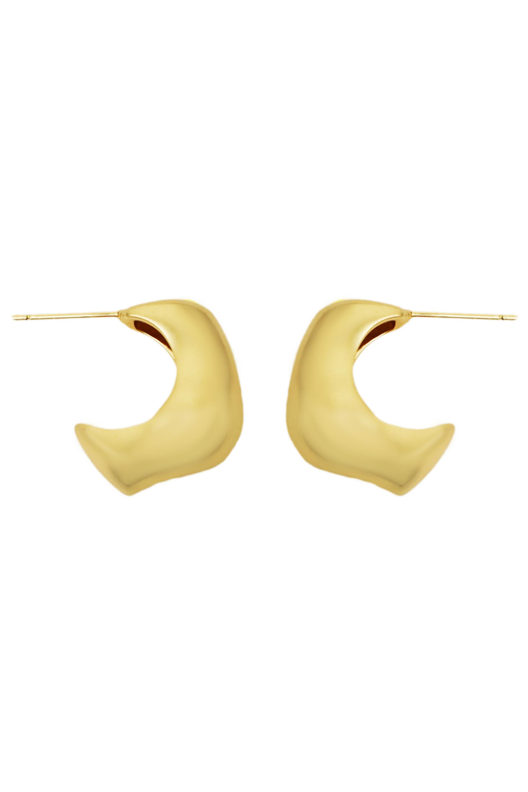 080 In Ear Gold Hoop Puffy Design