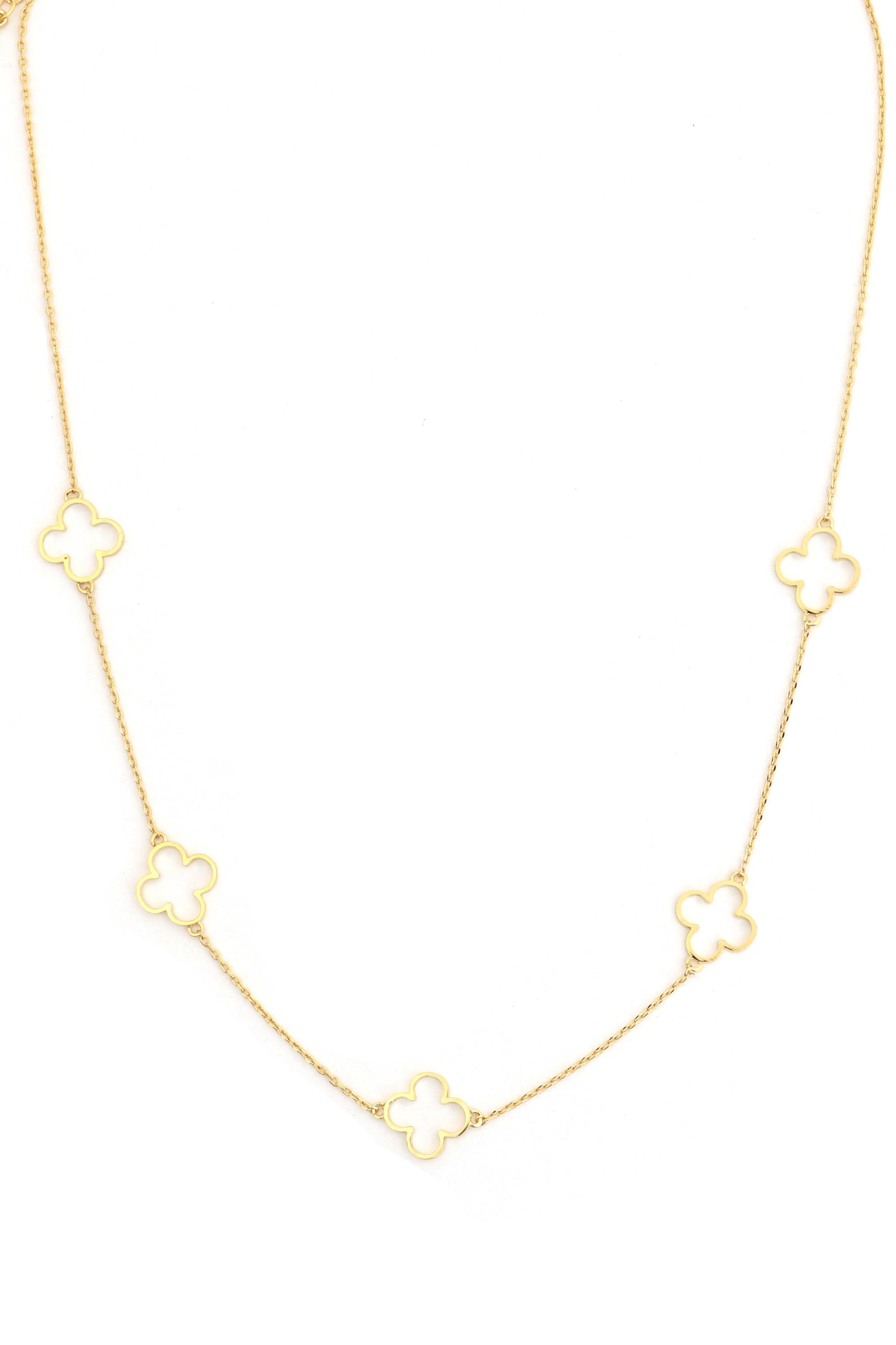 16 In Neck Open Clover Brass Gold