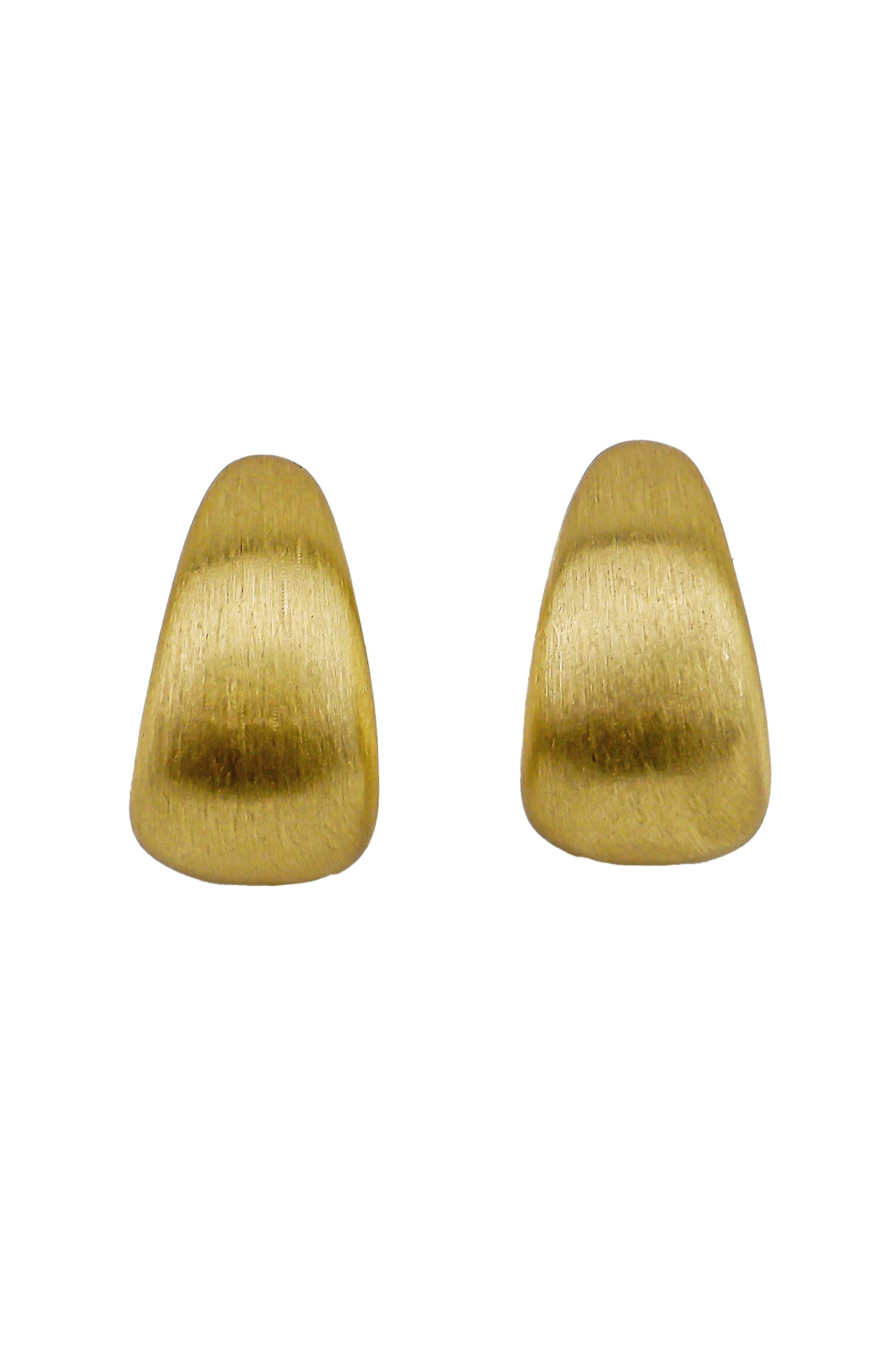 Gold Brushed Textured Drop Earrings