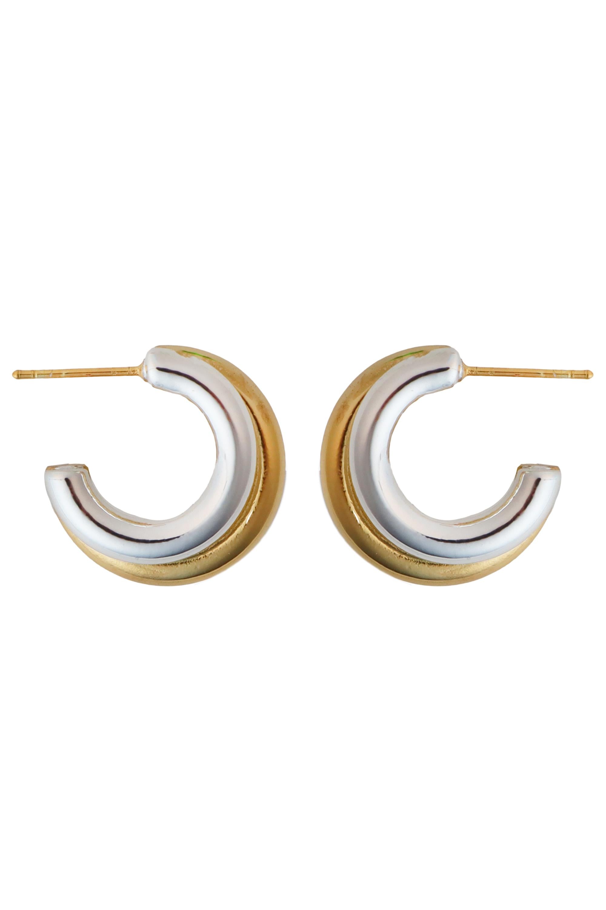 Mix Two-Tone Classic Hoop Earrings