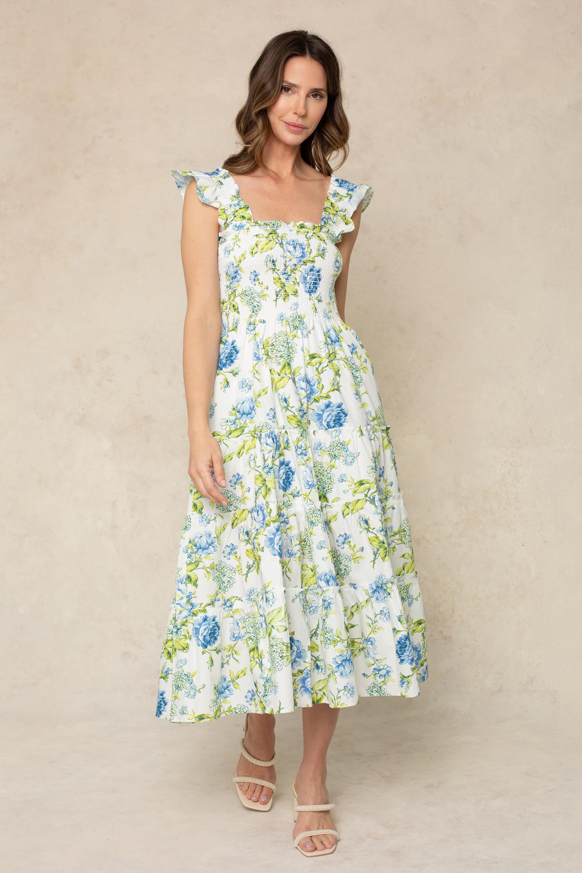 Calypso Smocked Midi Dress