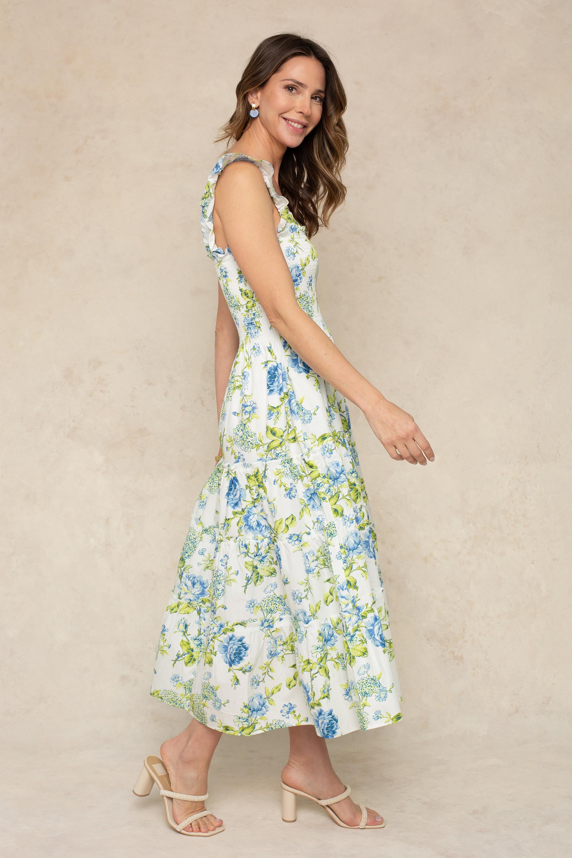 Calypso Smocked Midi Dress