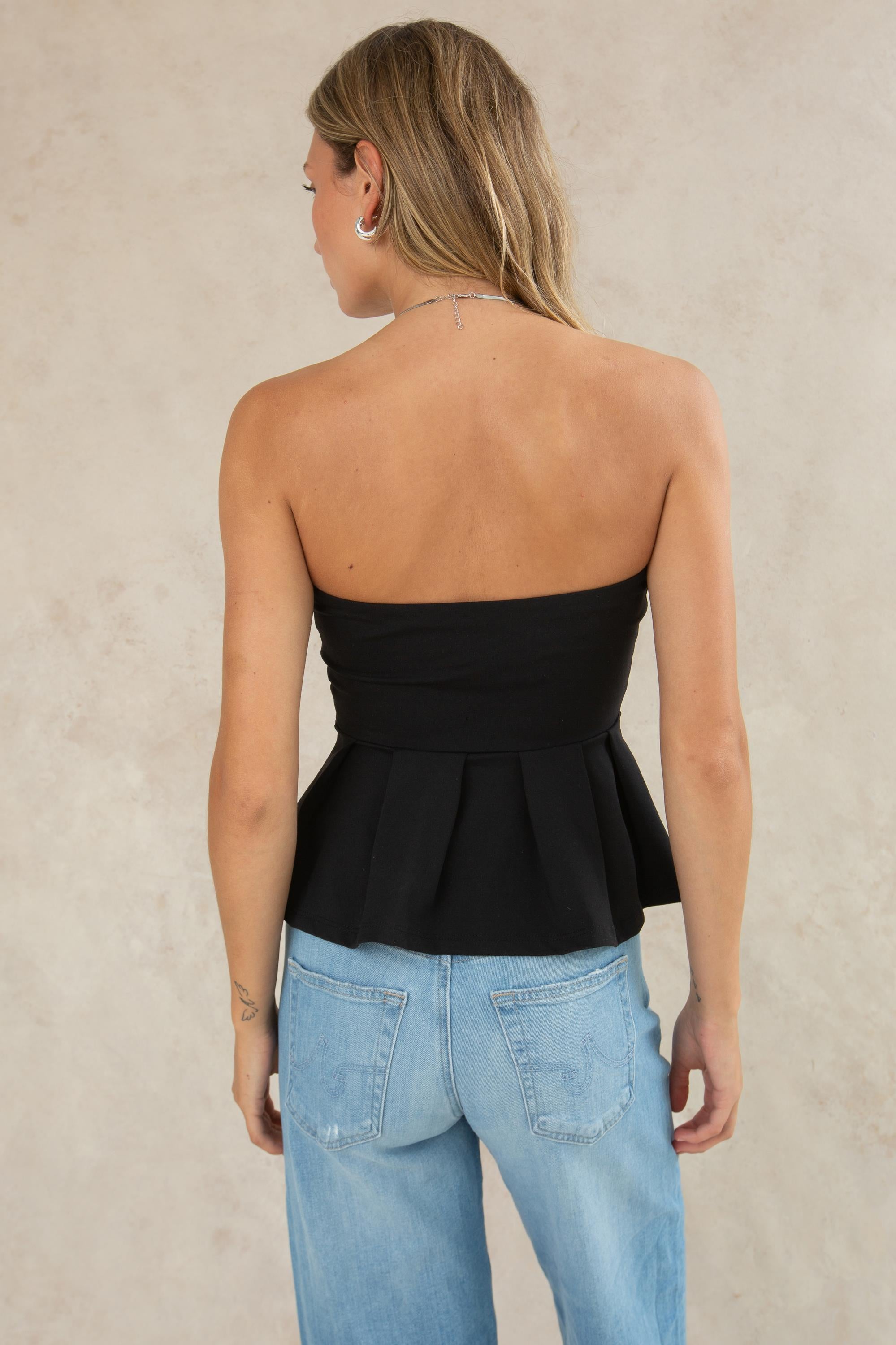 Peplum Tube Top