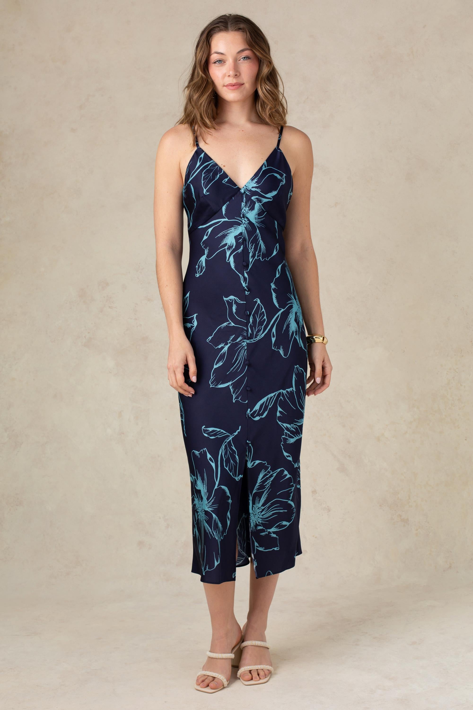 Liddy Button Midi Dress