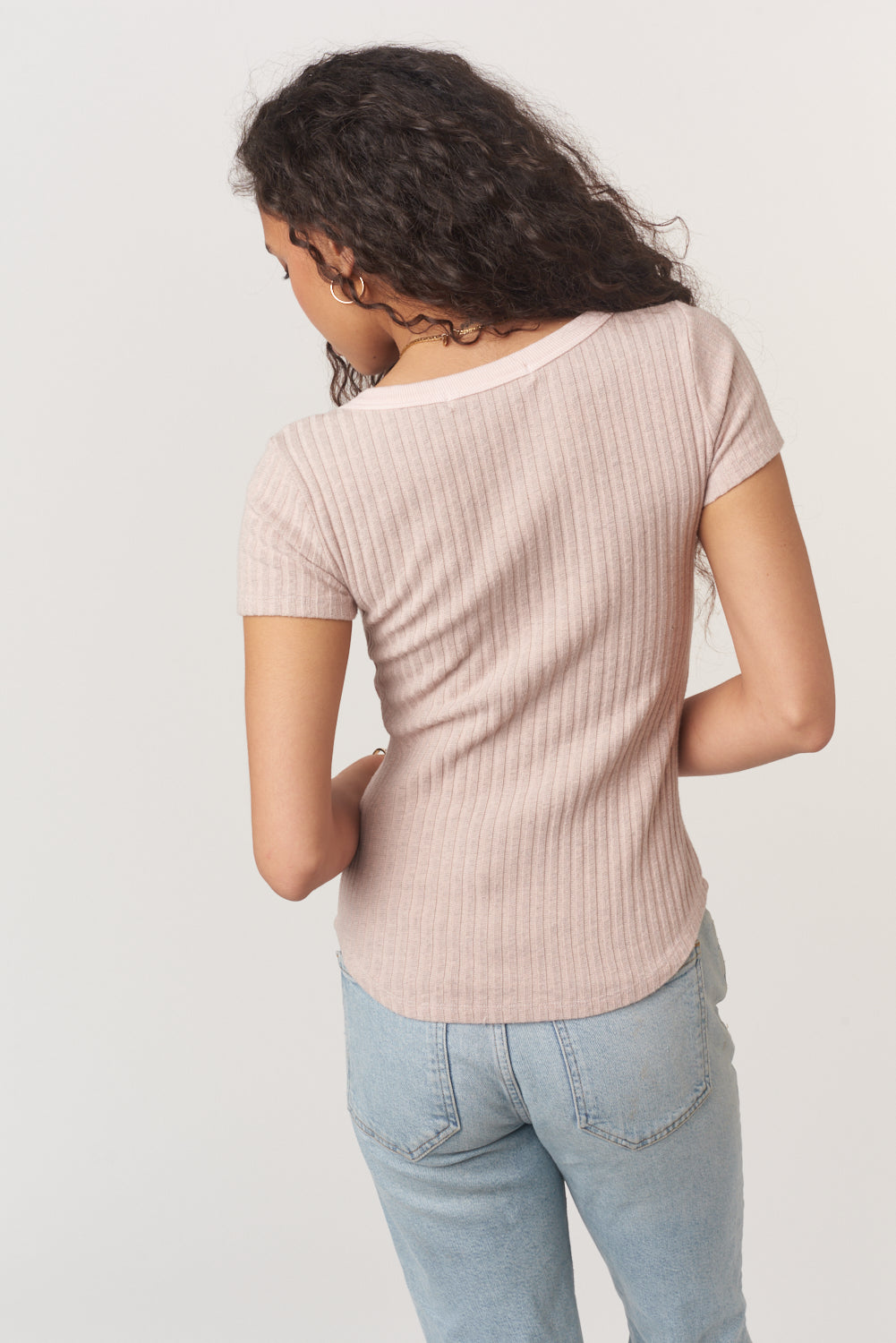 Julie Scoop Neck Sweater Rib Tee