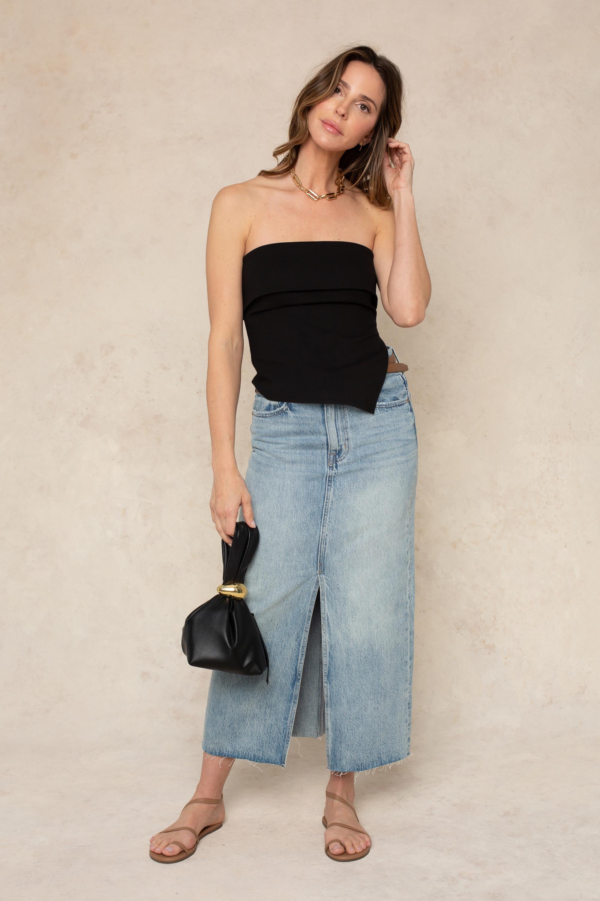 Martini Strapless Asymmetrical Top