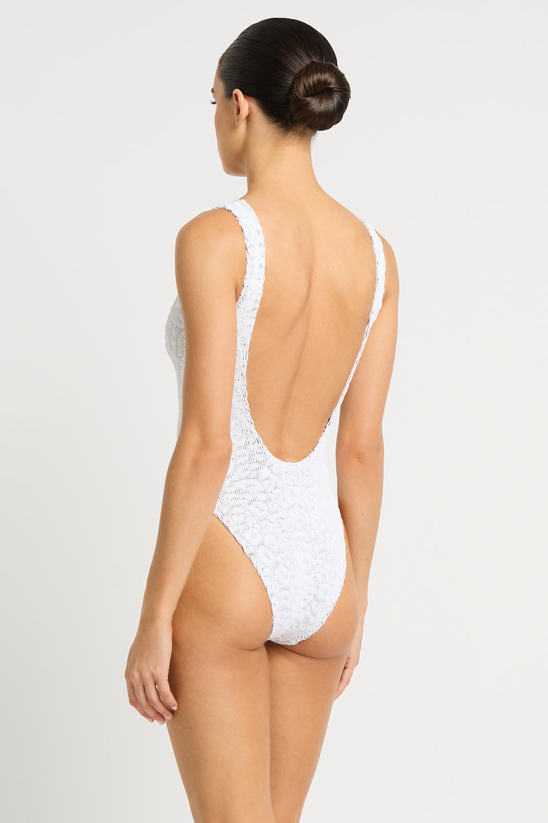 White Leopard Two Tone Mara One Piece