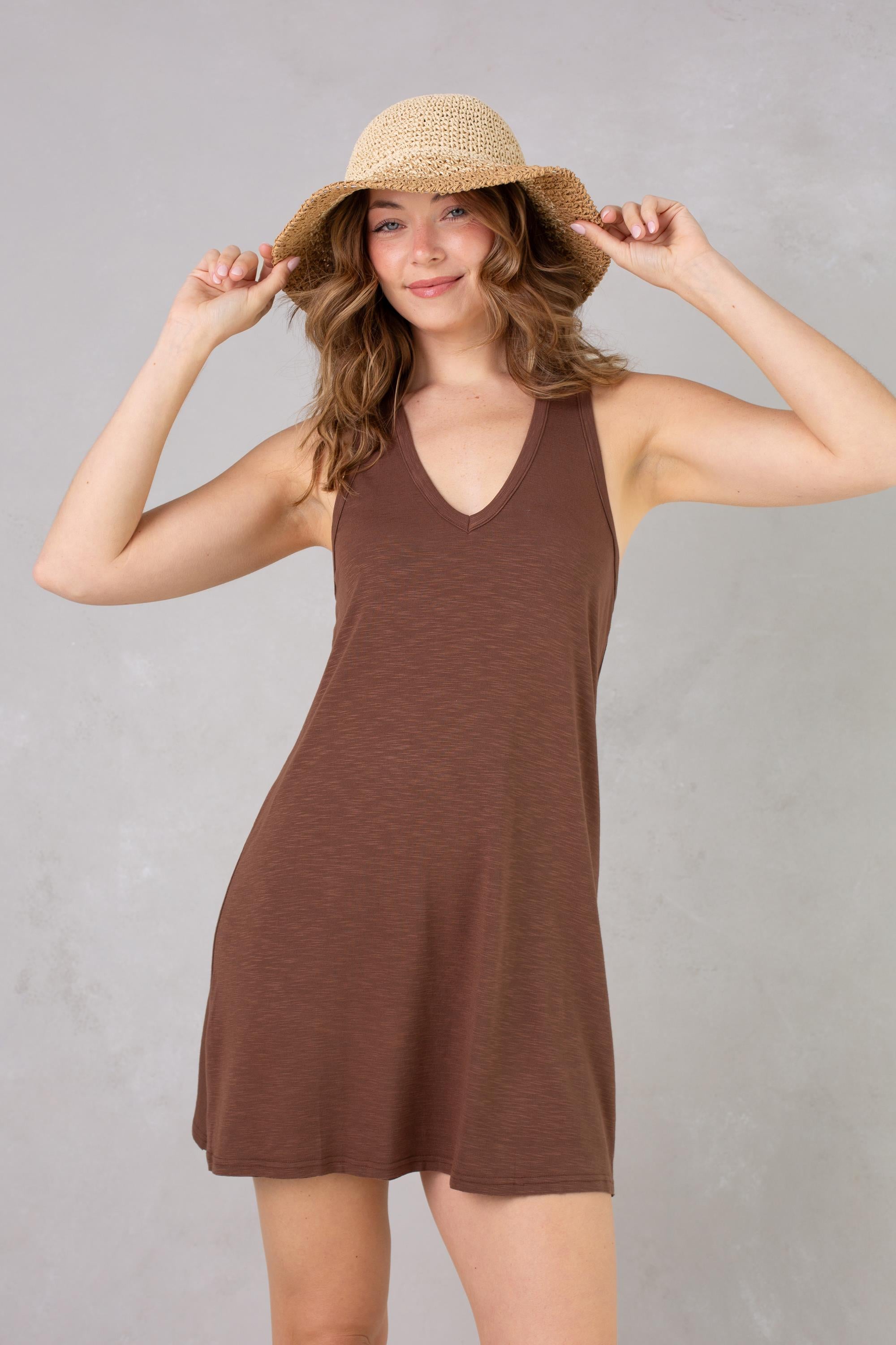 Zoey Slub Tank Mini Dress Coverup