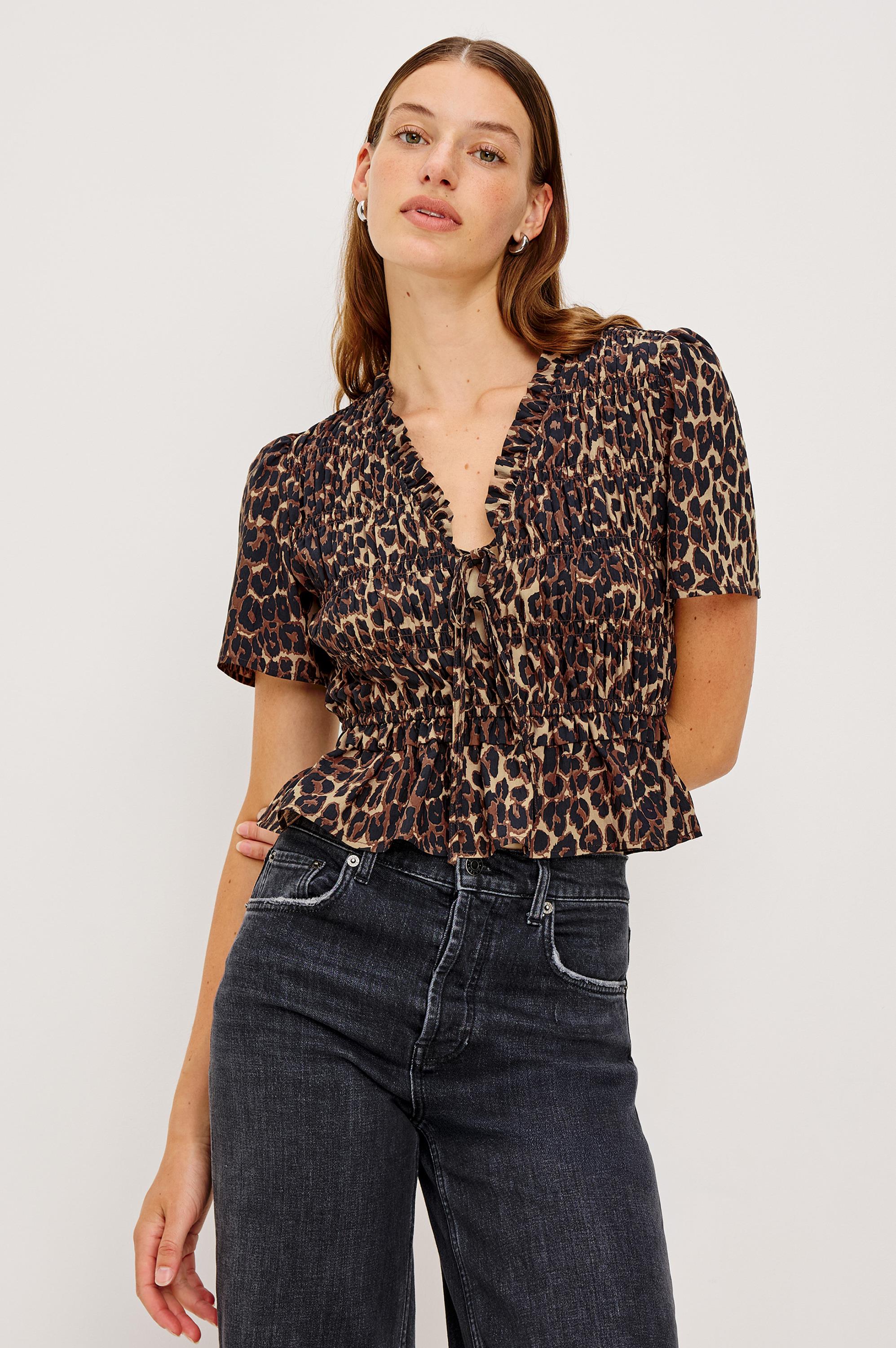 Portia Short Sleeve Cheetah