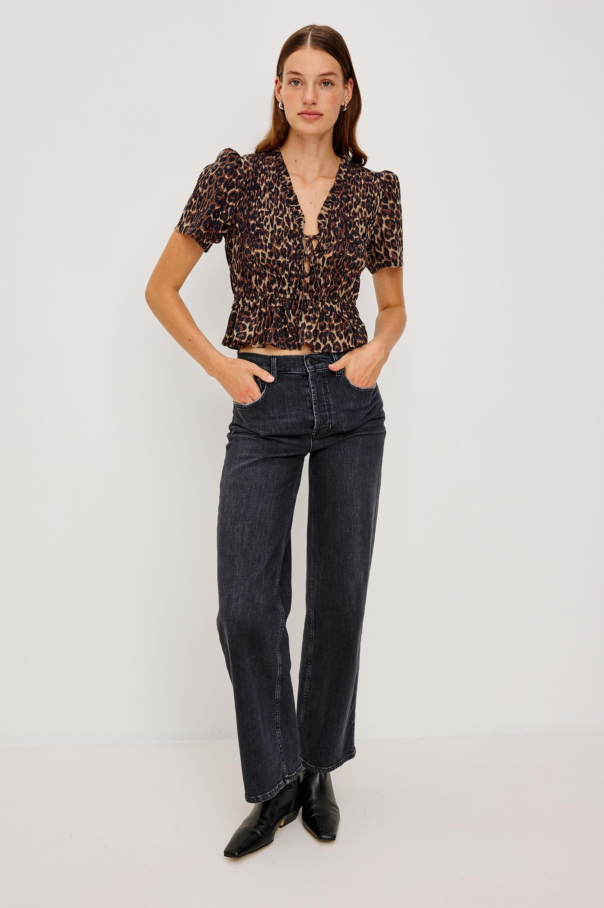 Portia Short Sleeve Cheetah