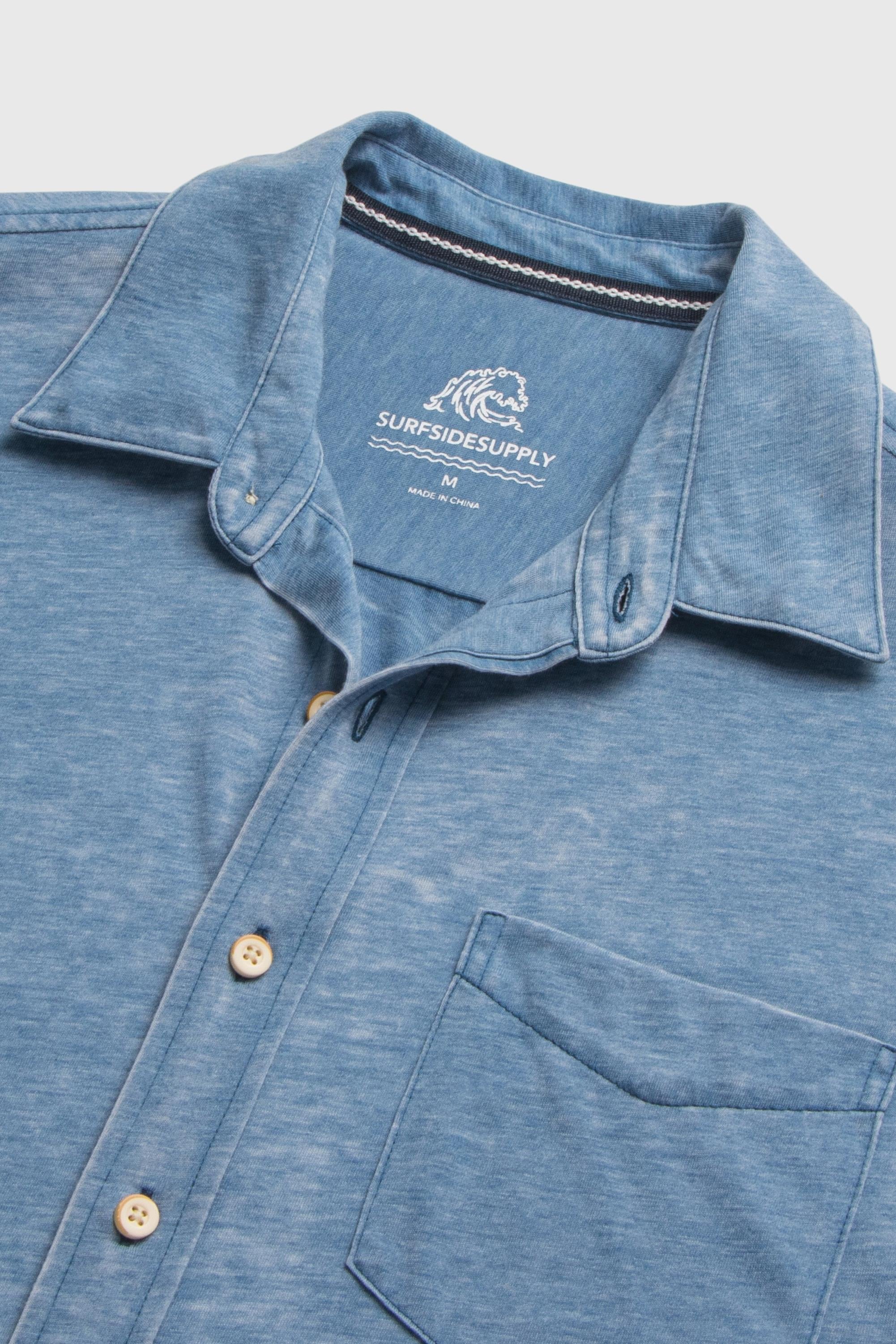 Tony Short Sleeve Burnout Button Up Shirt