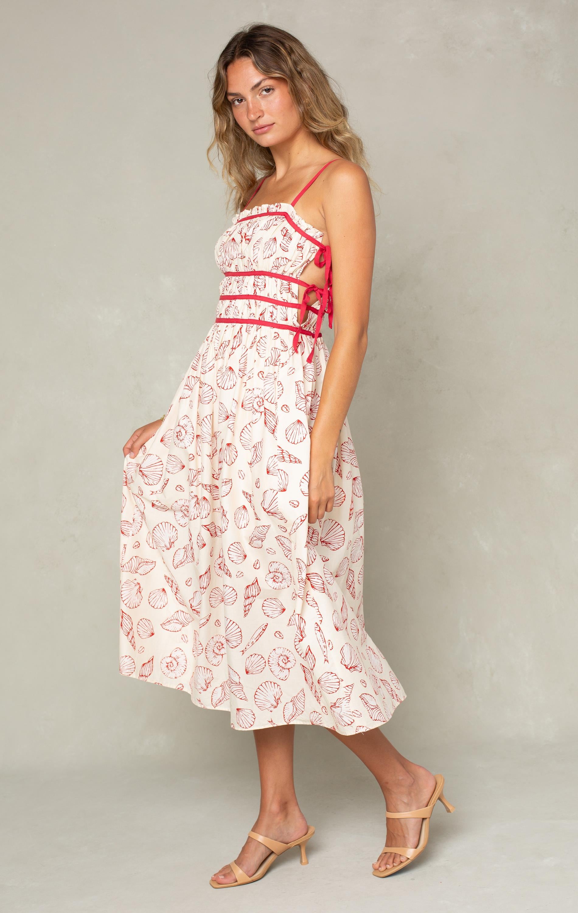 Shelly Side Tie Midi Dress