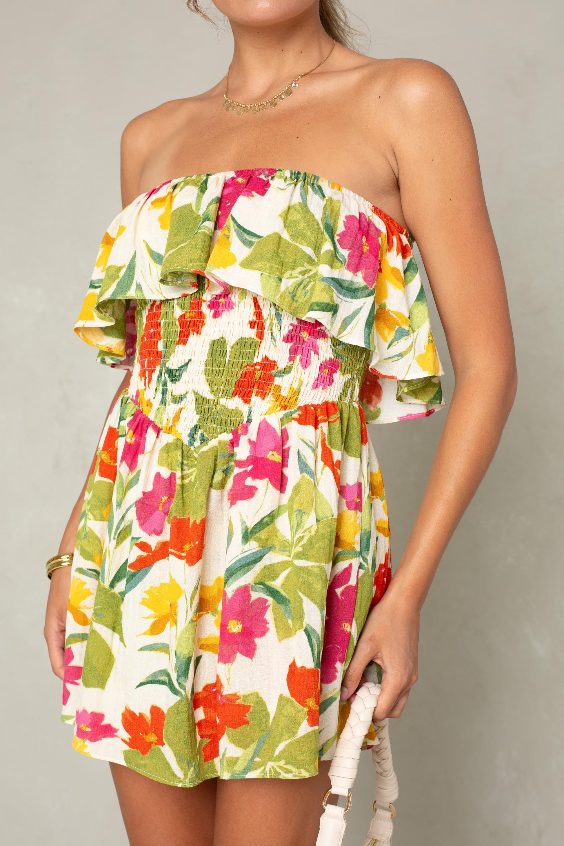 isla strapless mini dress Isla Gold Bandeau Knit Short Dress