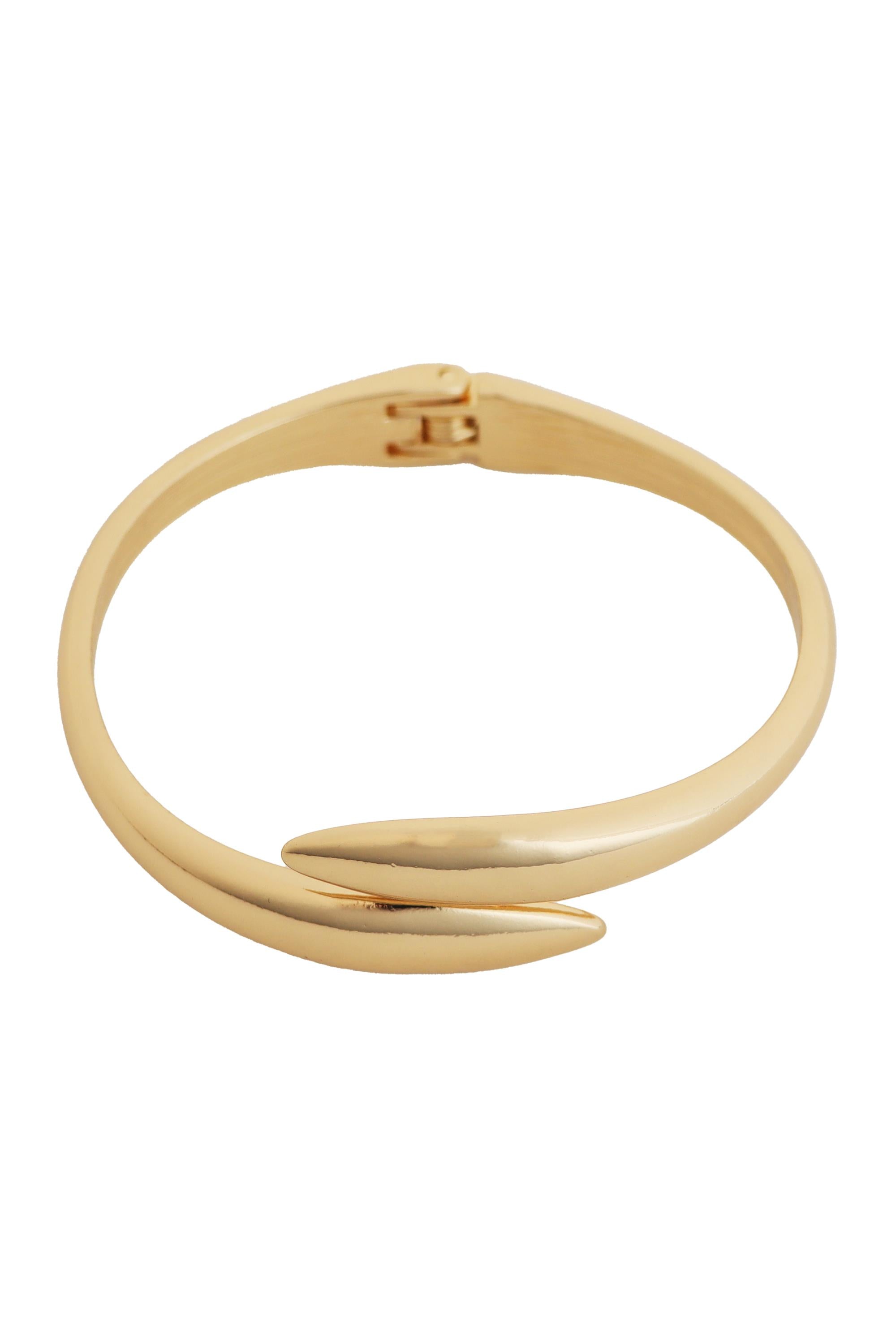 Gold Metal Hinged Bangle Bracelet