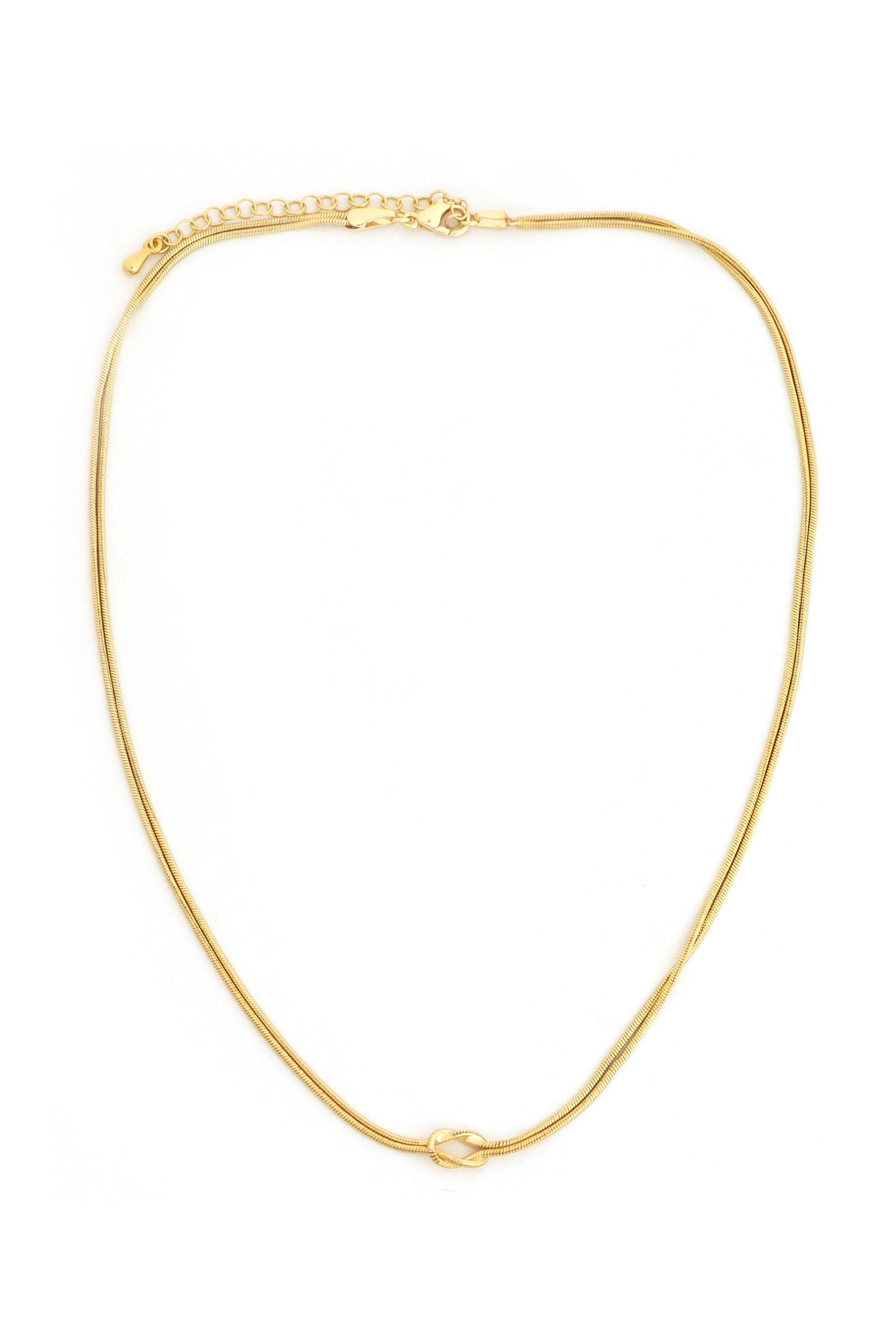 Gold Simple Knot Snake Necklace