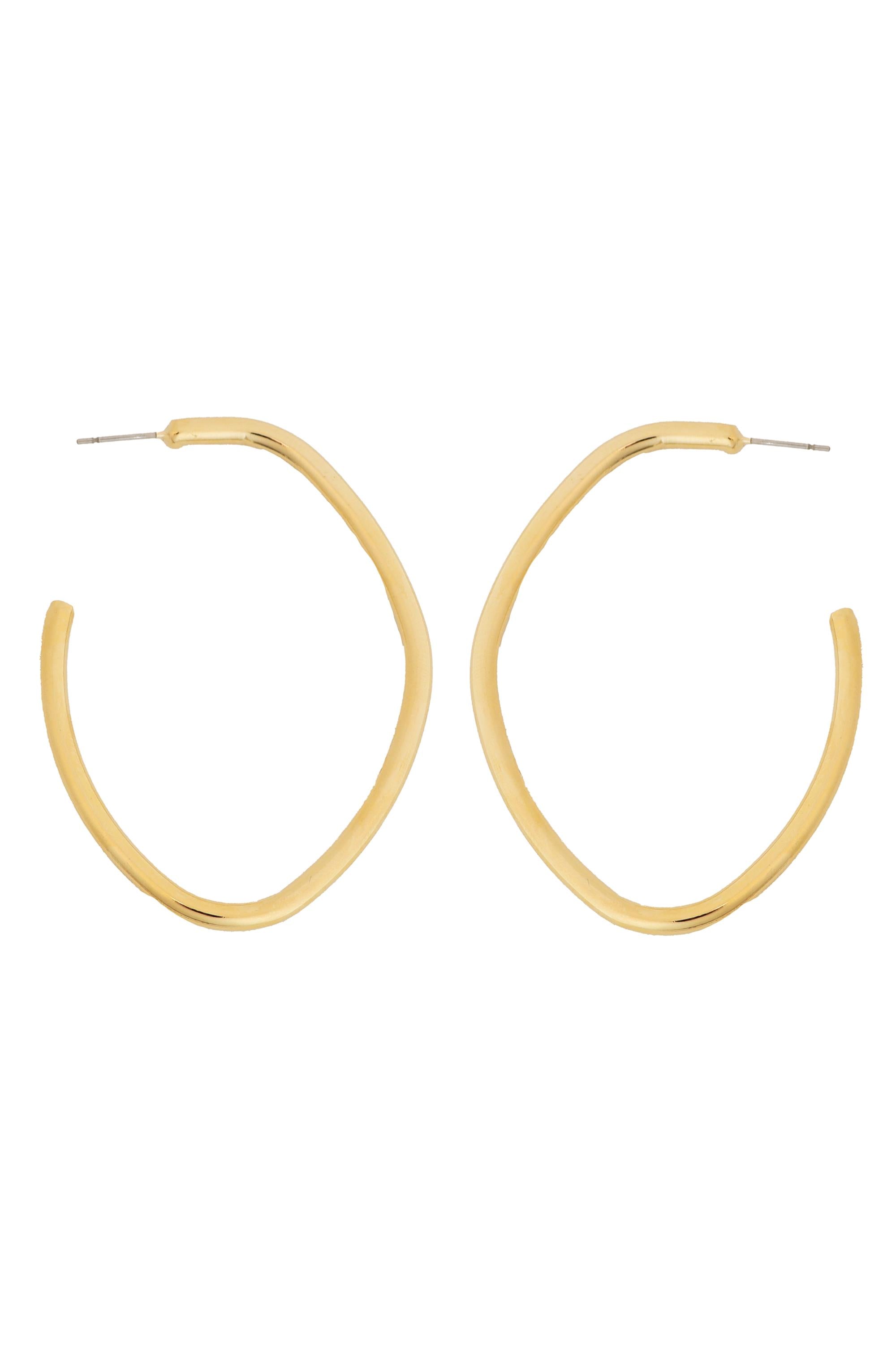 2 375 In Ear Metal Oval Hoop Gold