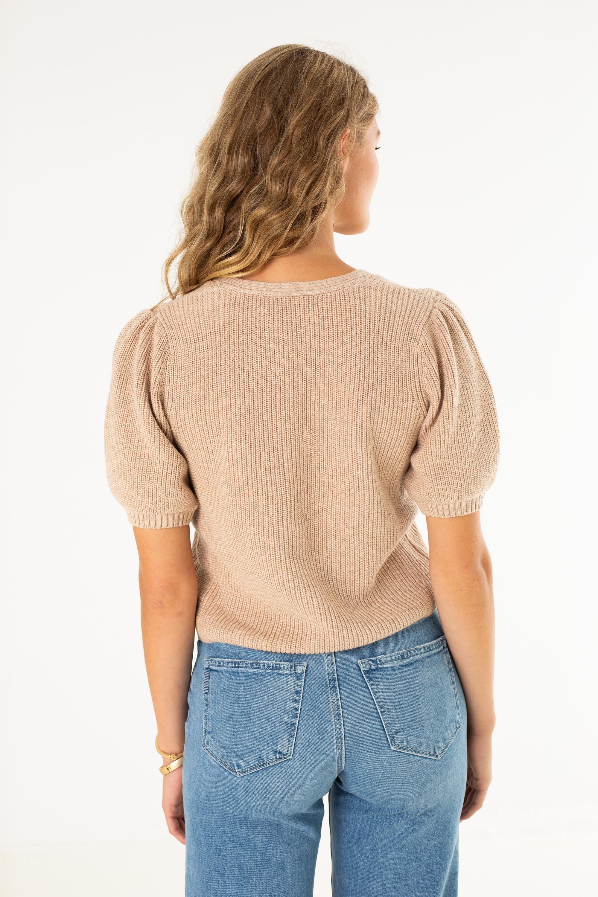 Elaine Puff Sleeve Tie Front Cardi