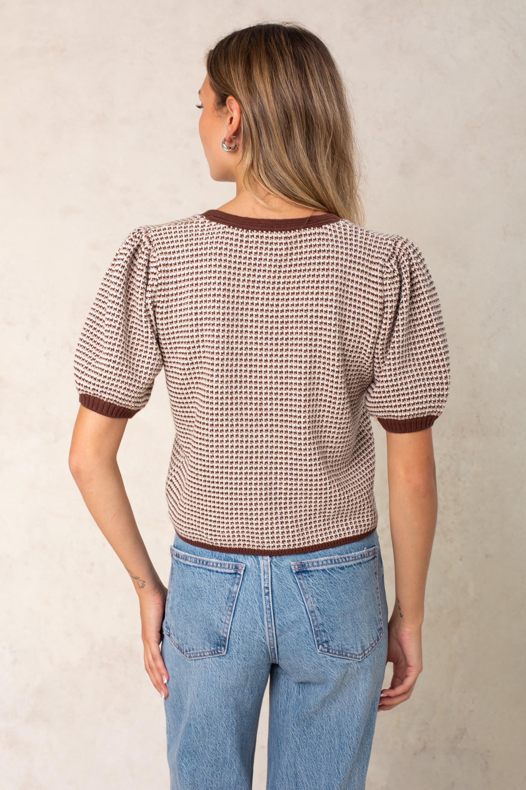 Elaine Puff Sleeve Tie Front Cardi