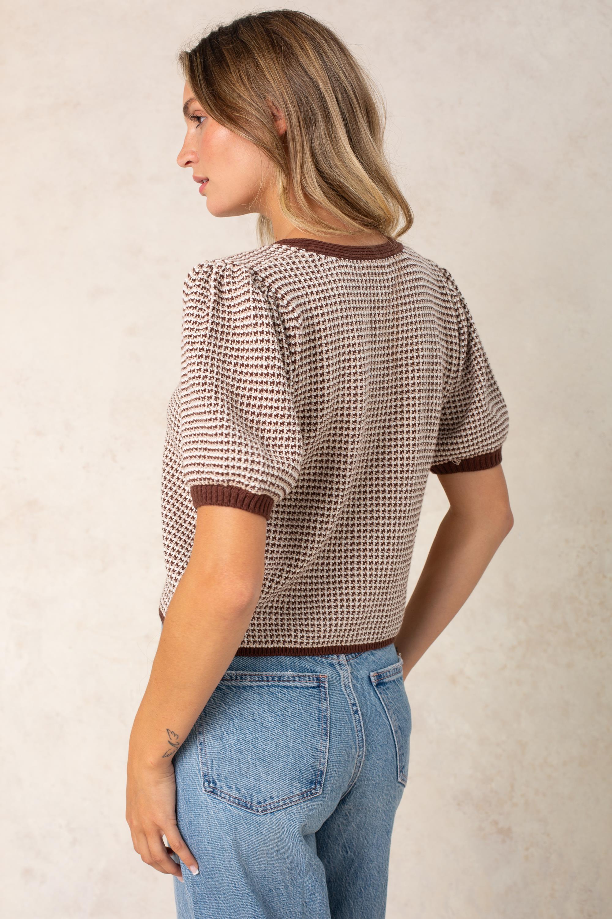 Elaine Puff Sleeve Tie Front Cardi