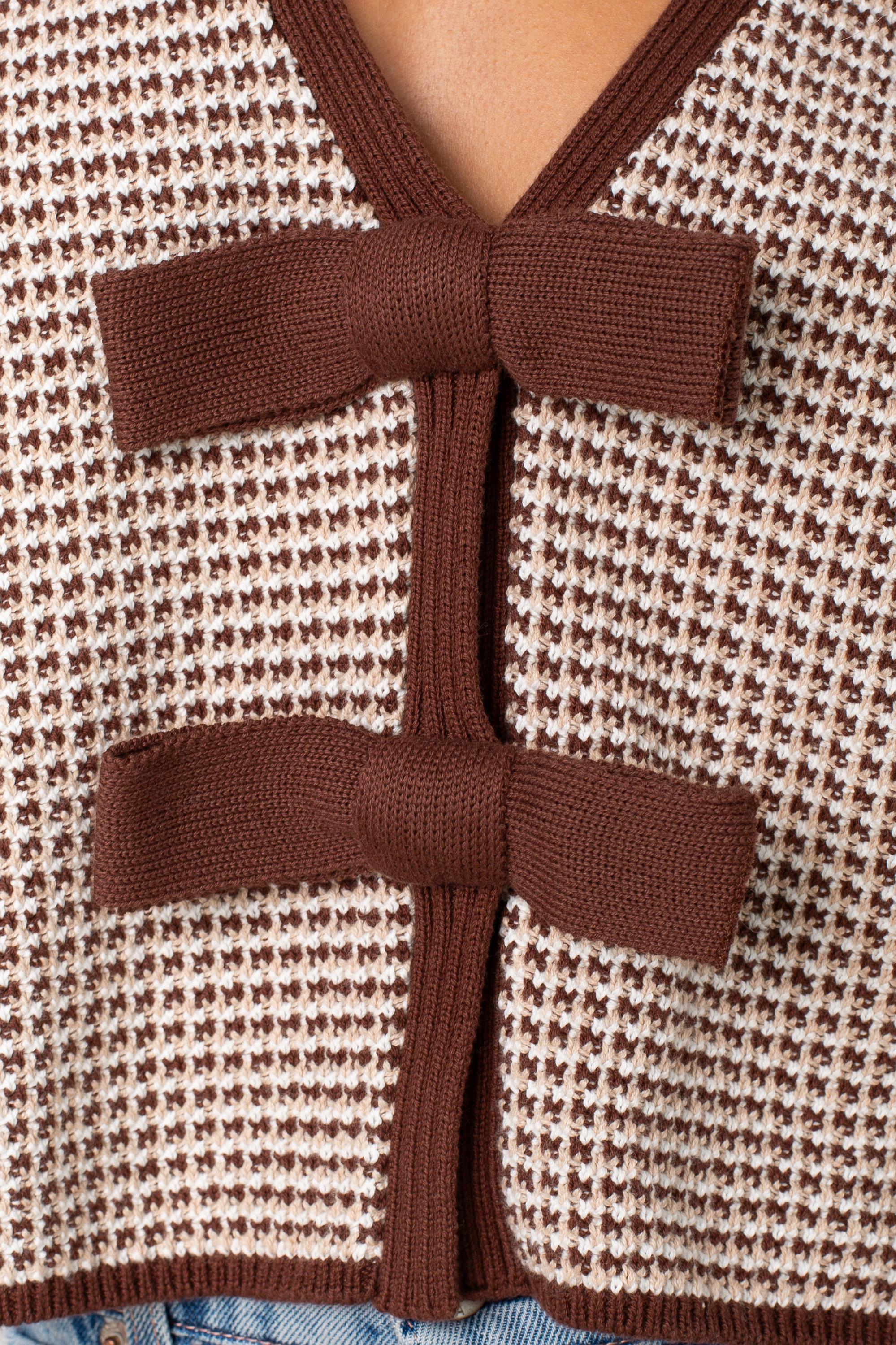 Elaine Puff Sleeve Tie Front Cardi