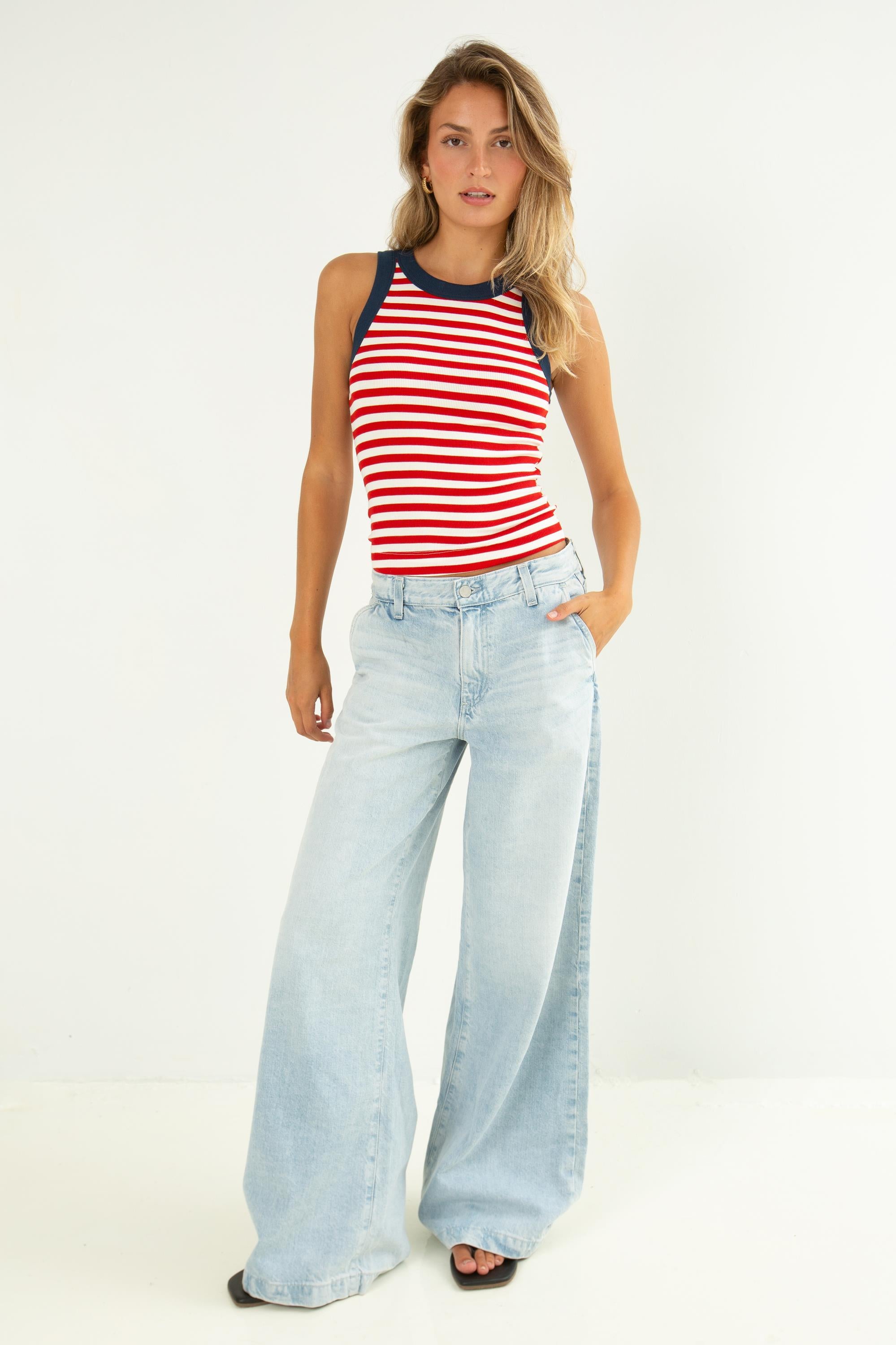 Gina Wide Binding Crop Tank