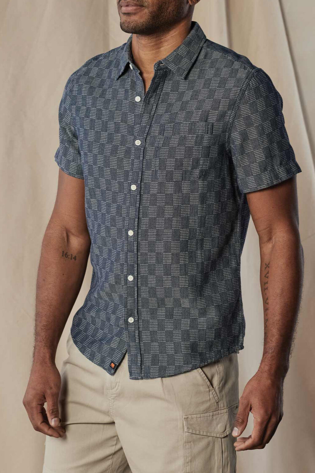 Freshwater Button Up Ivory Crinkle