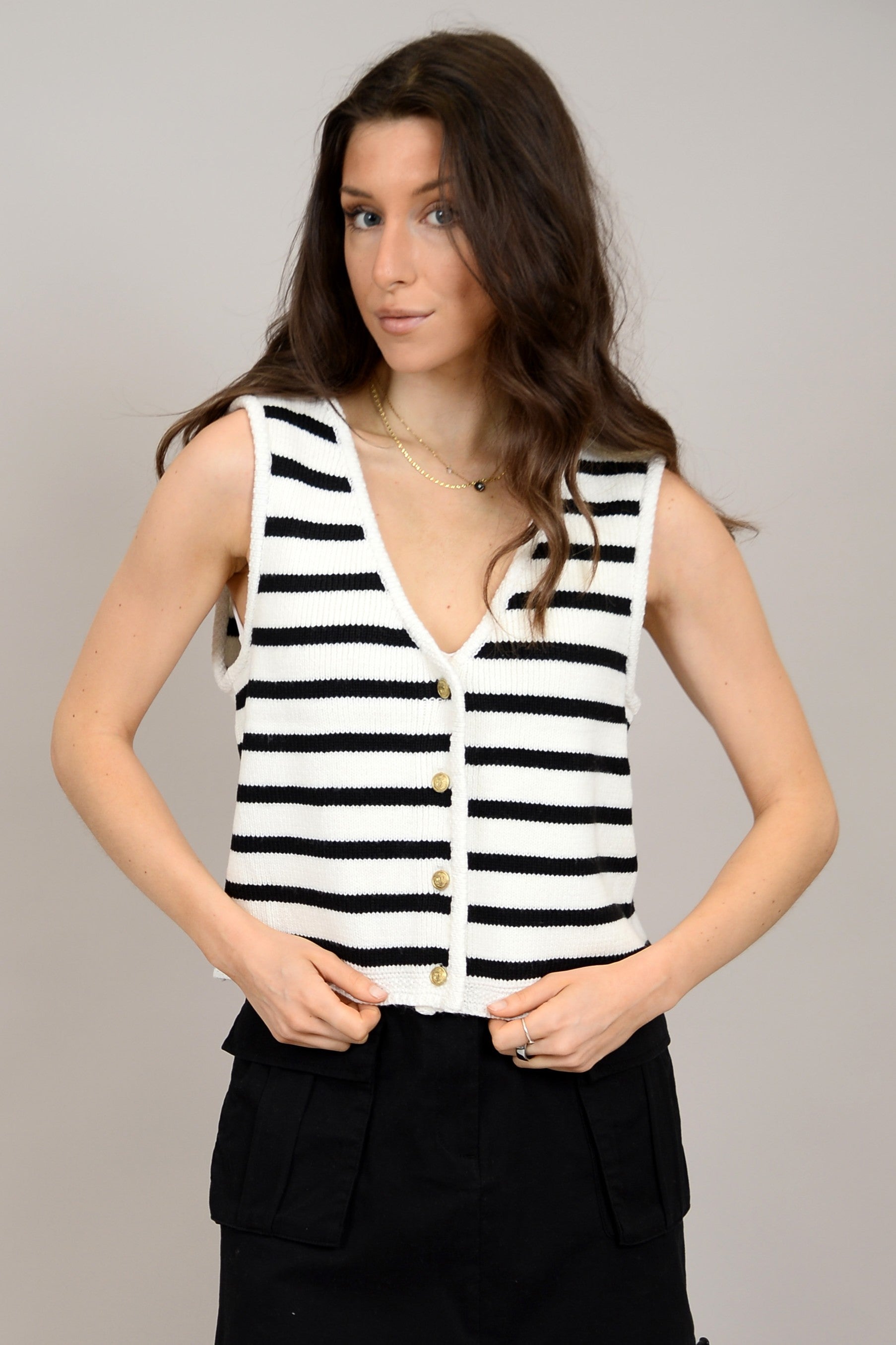 Meta Sleeveless V Neck Vest
