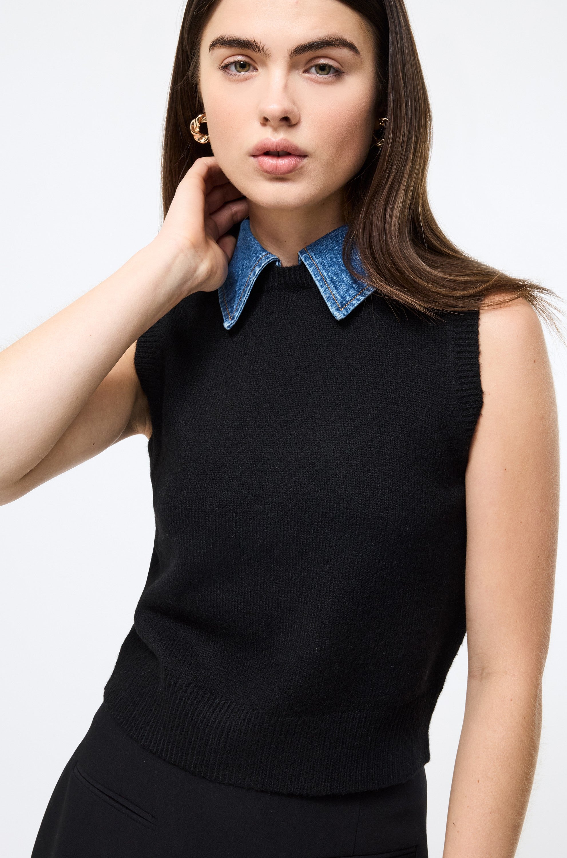 Ellie Knit Collared Vest