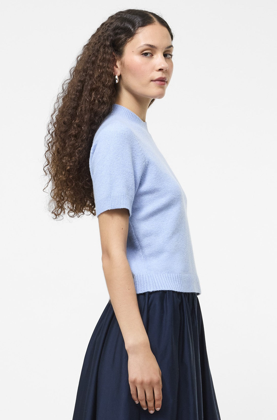 Vhari Mock Neck Short Sleeve Top