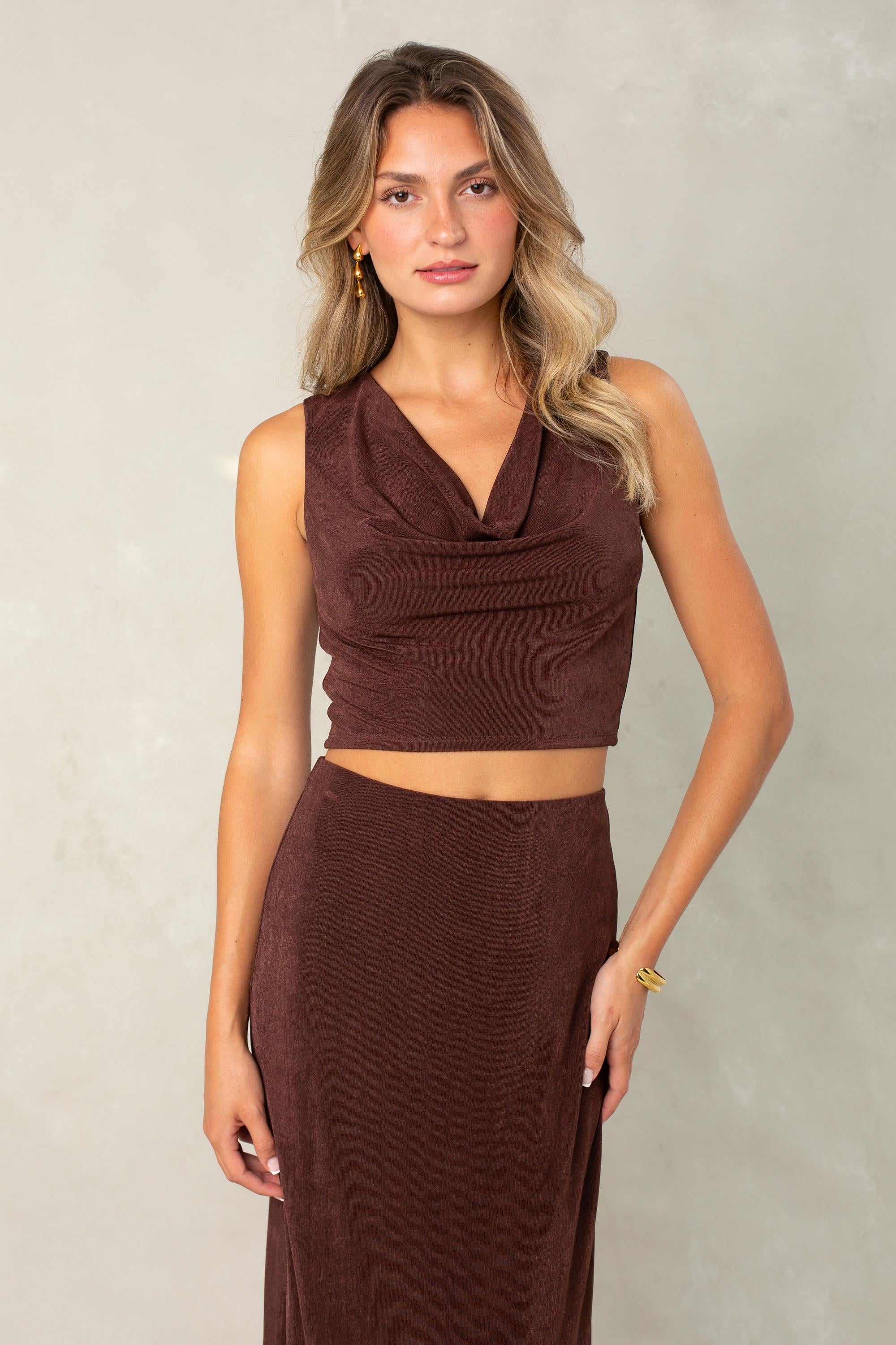 Callie Cowl Neck Set Top