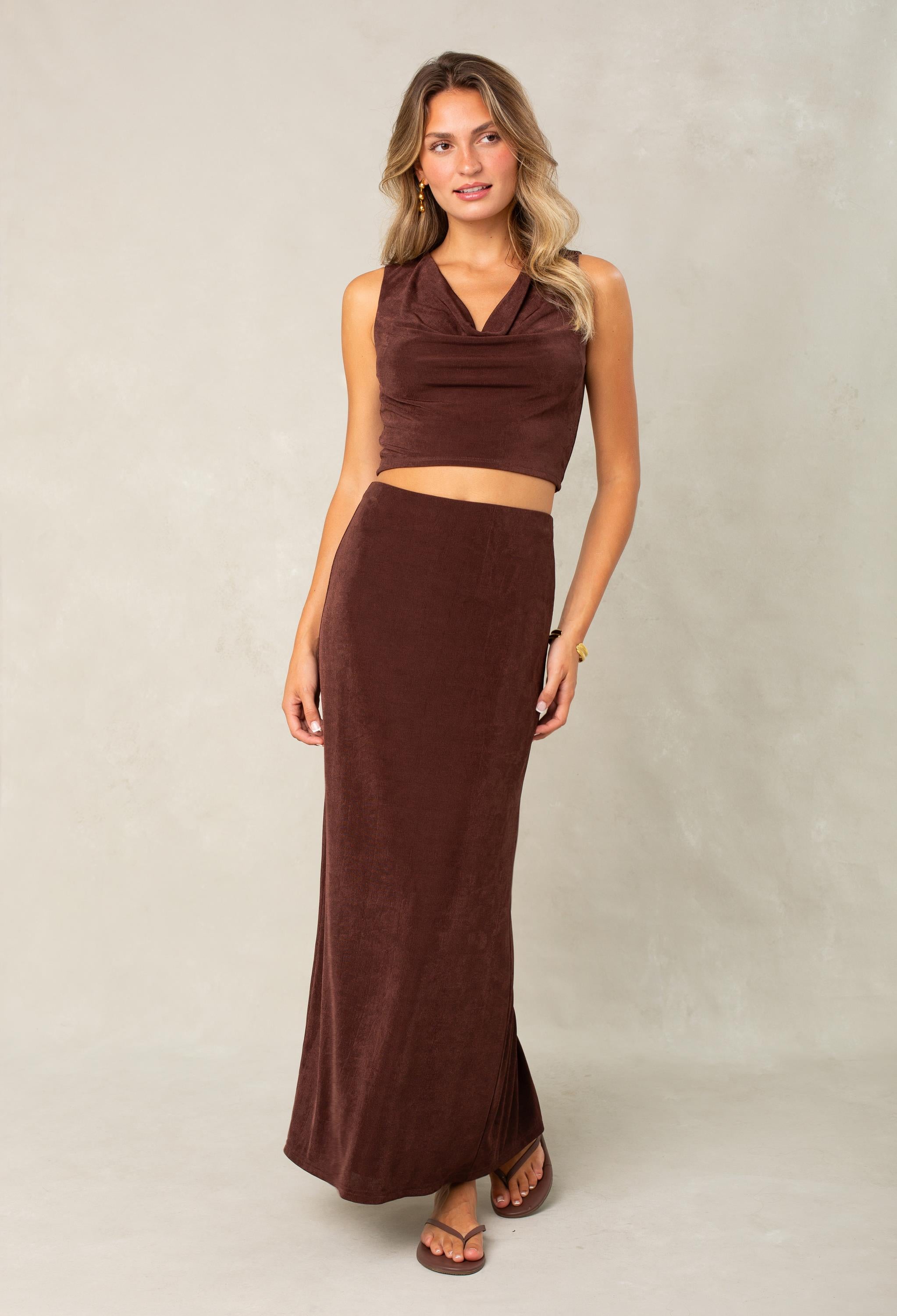 Callie Cowl Neck Set Top