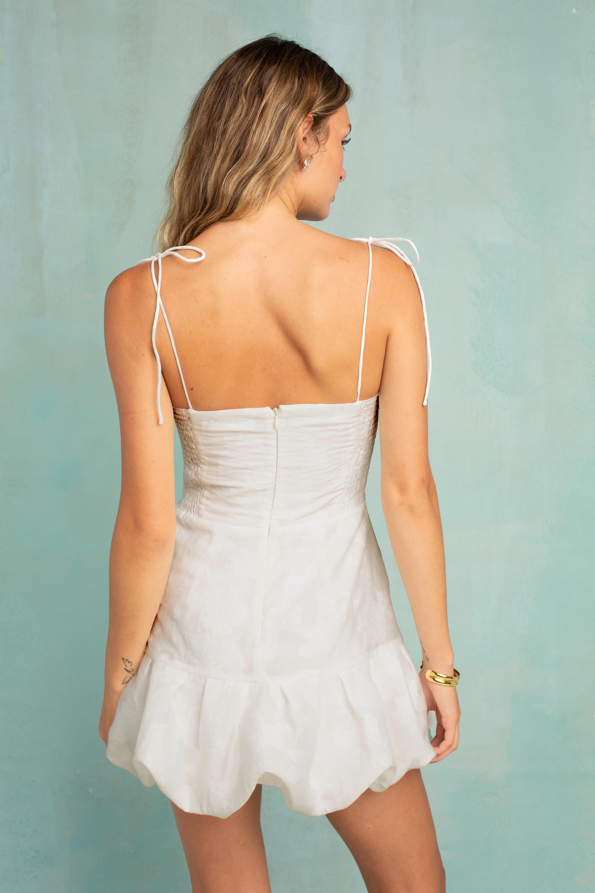 Ivy Bubble Skort Dress In White