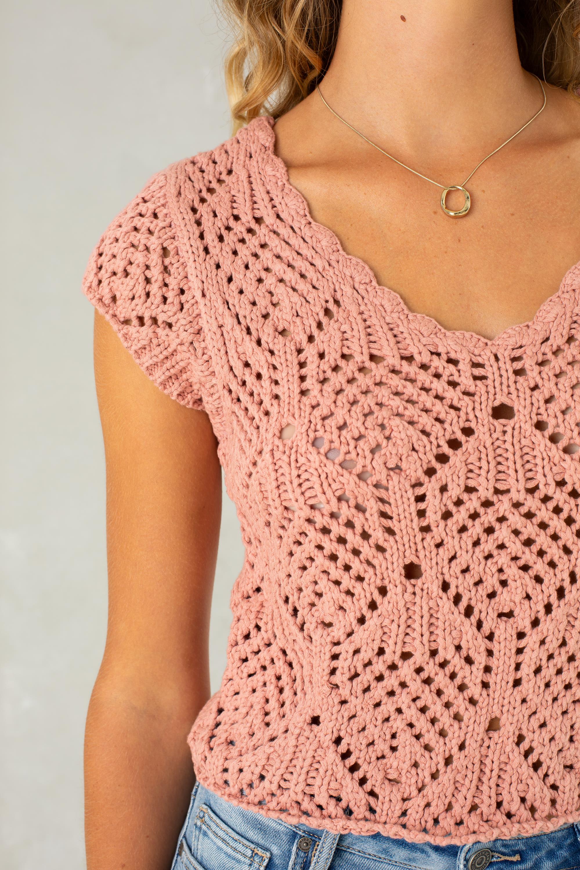 Kendra Crochet Tee