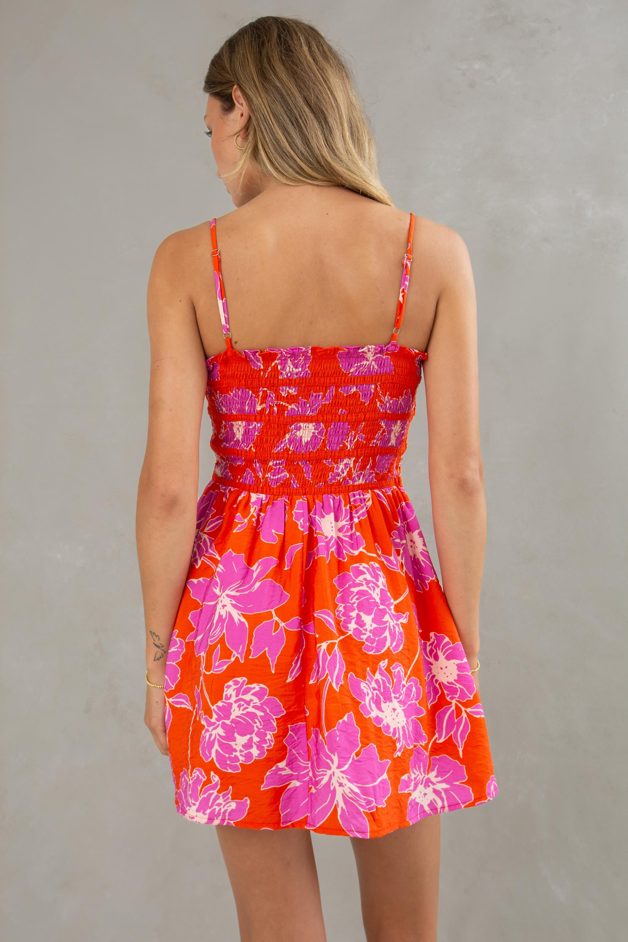 Jillian Smocked Fit and Flare Mini