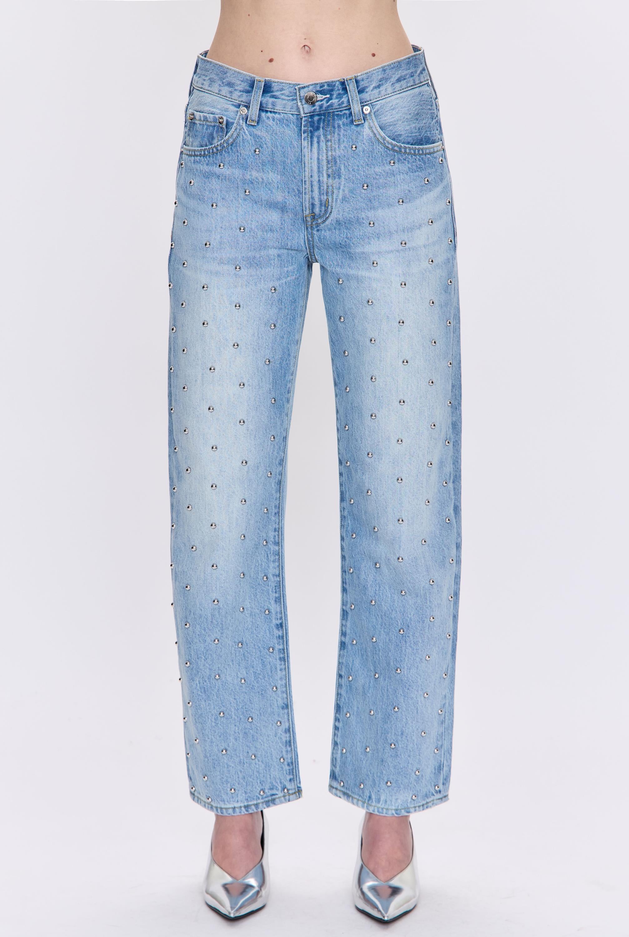 Lexi Mid Rise Bowed Straight