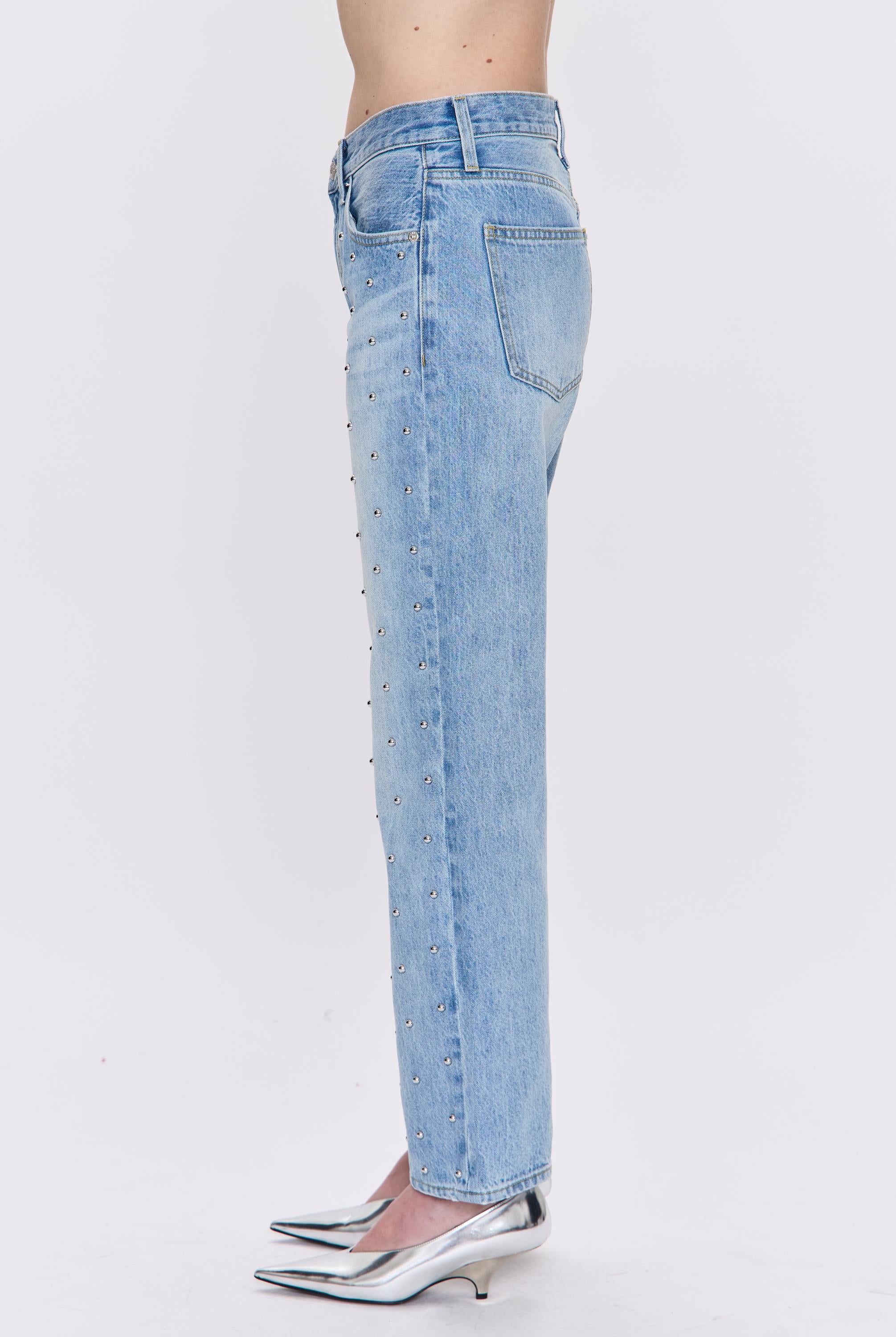 Lexi Mid Rise Bowed Straight